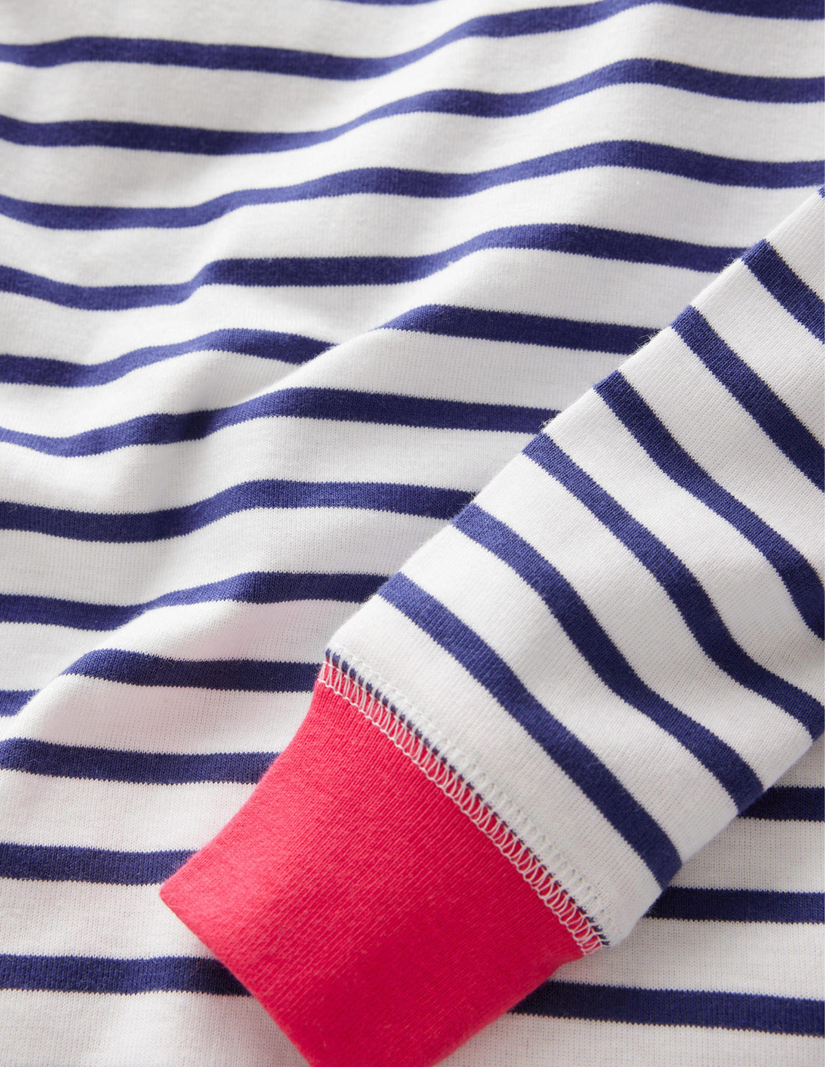 Snug Striped Long John Pajamas-Ivory/Navy Breton - Image 3