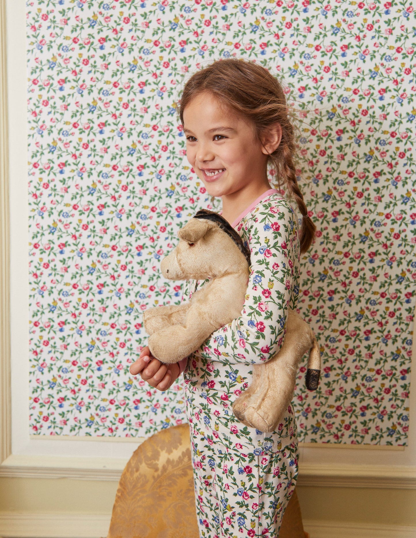 Snug Henley Pajama Set-Ivory Rambling Rose