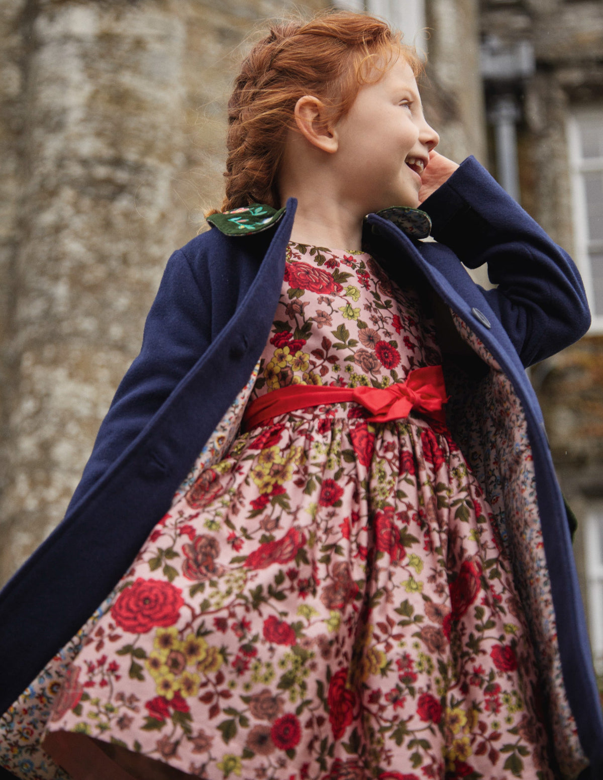 Sateen Party Dress-Chalky Pink Woodland Rose-4