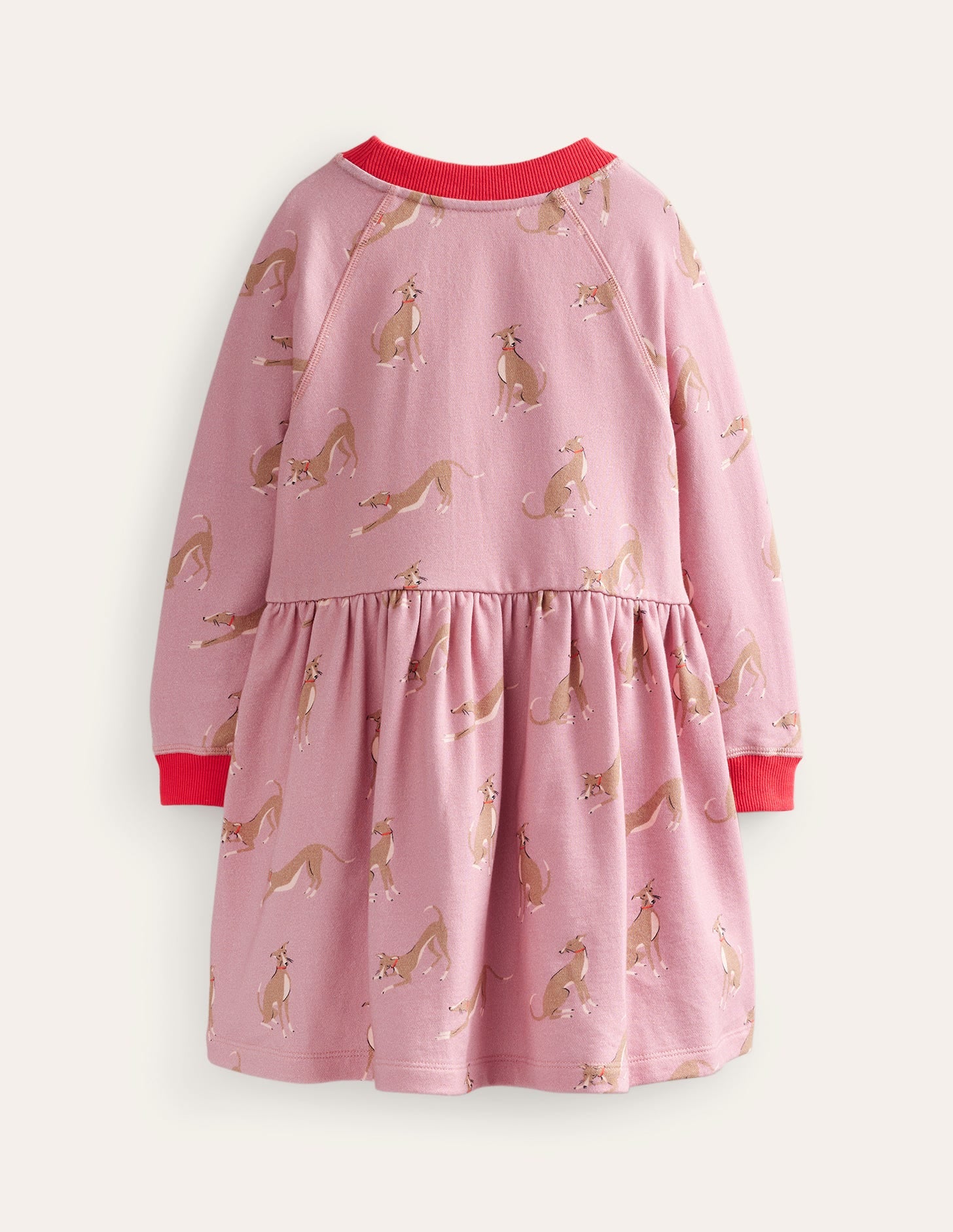 Printed Sweatshirt Dress-Vintage Pink Whippet - Image 2