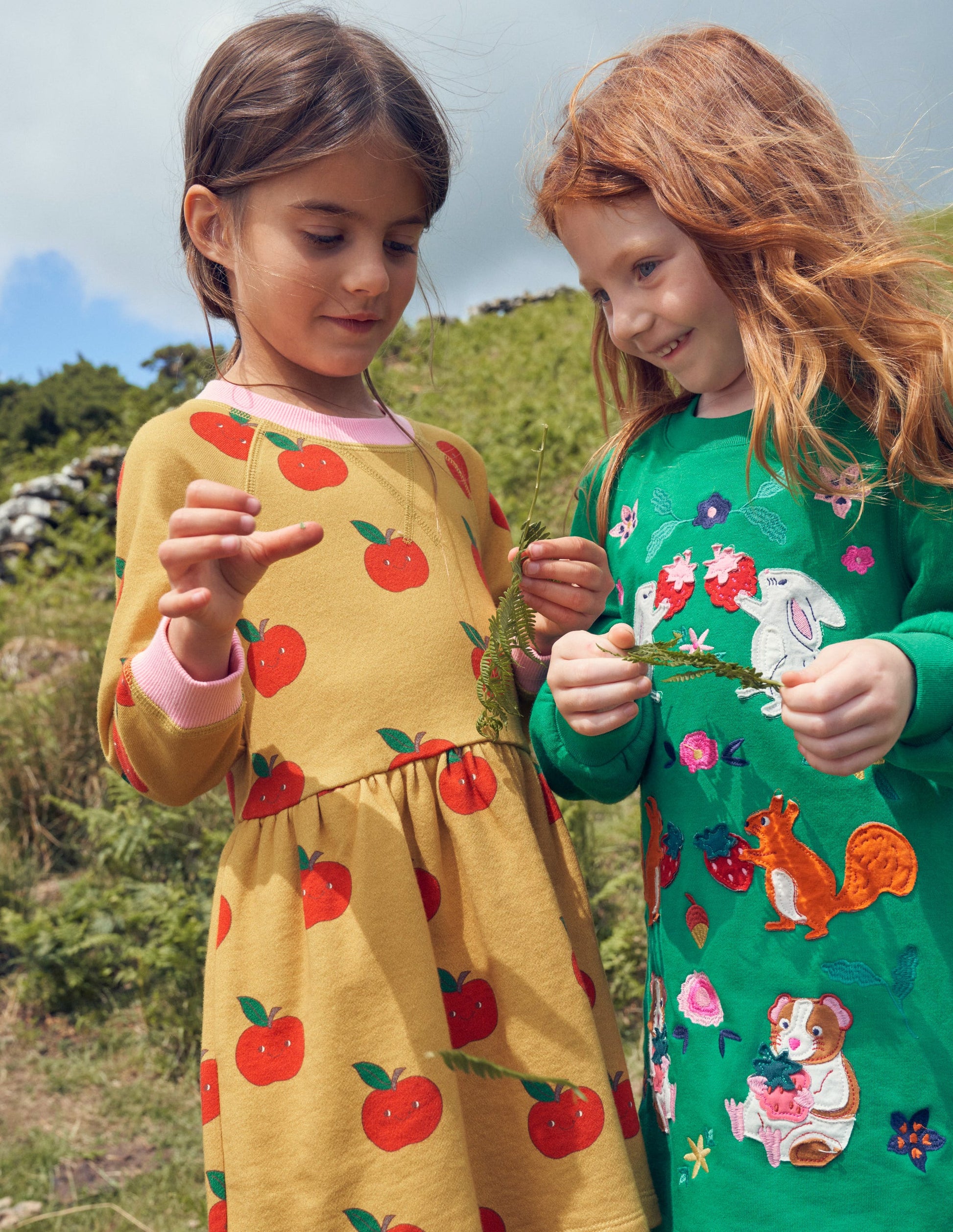Printed Sweatshirt Dress-Oil yellow Apples-4