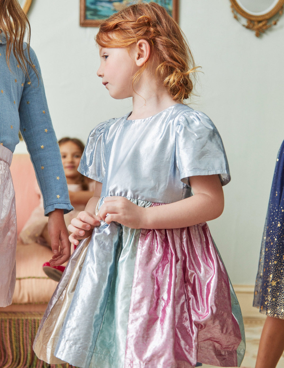 Metallic Party Dress-Multi-4