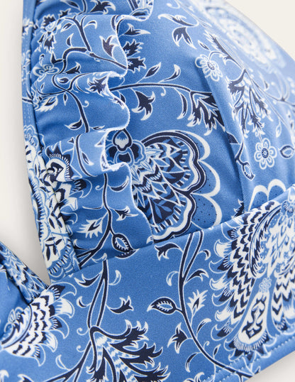 Palermo Ruffle Bikini Top-Azure, Gardenia Grove-6