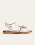 Fun Leather Sandals-Silver Pegasus