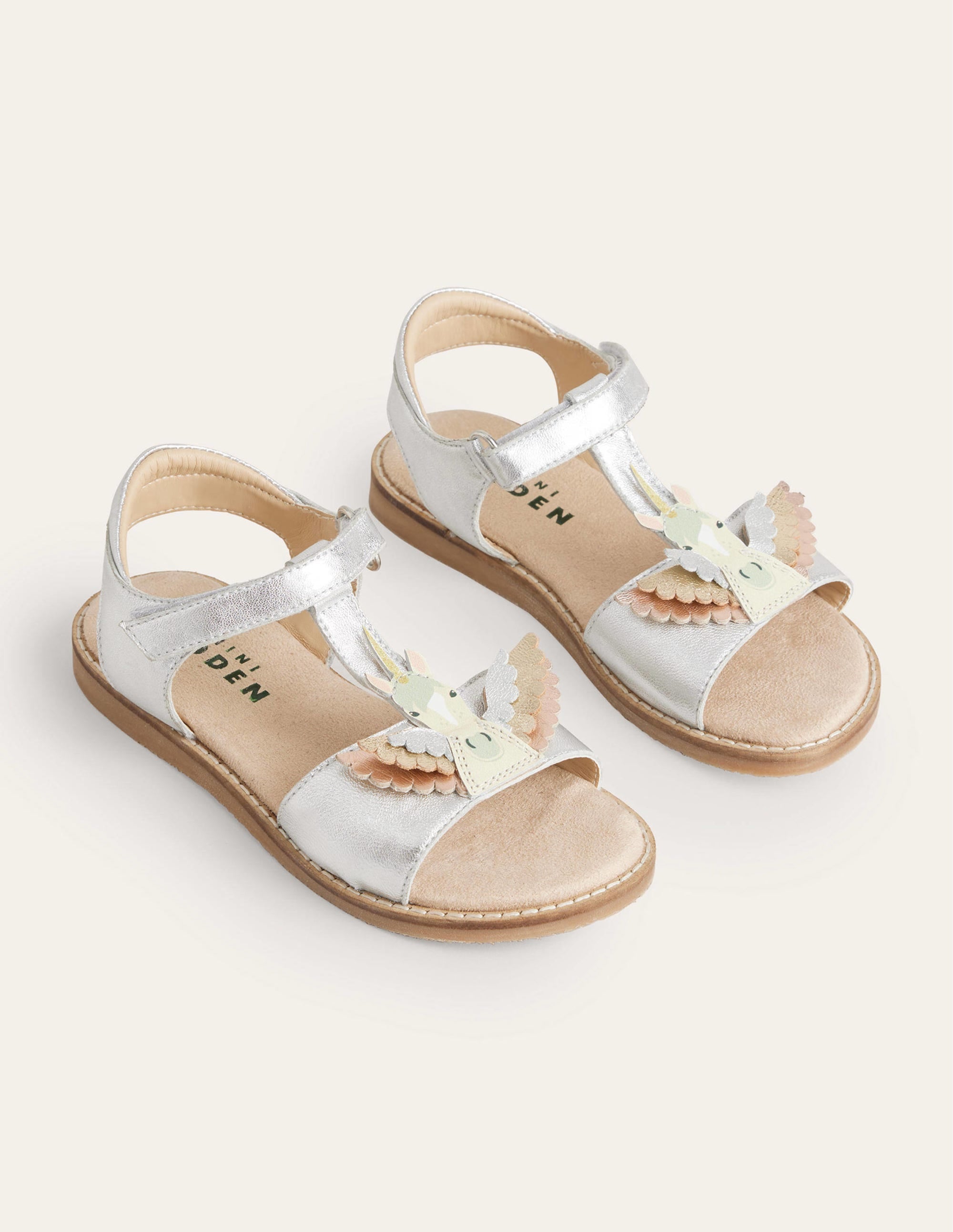 Fun Leather Sandals-Silver Pegasus - Image 2