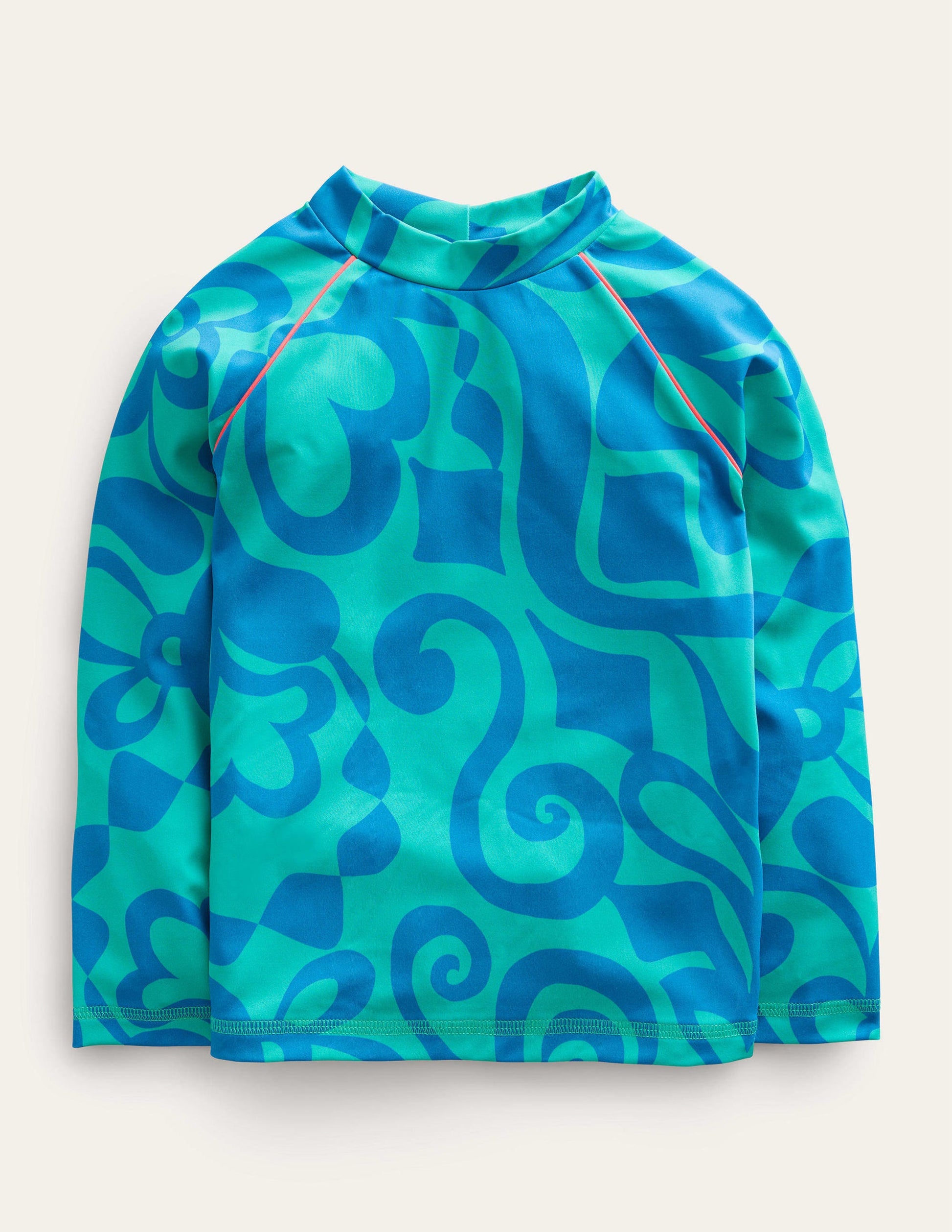 Patterned Rash Guard-Tropical Green Summer Stencil-1