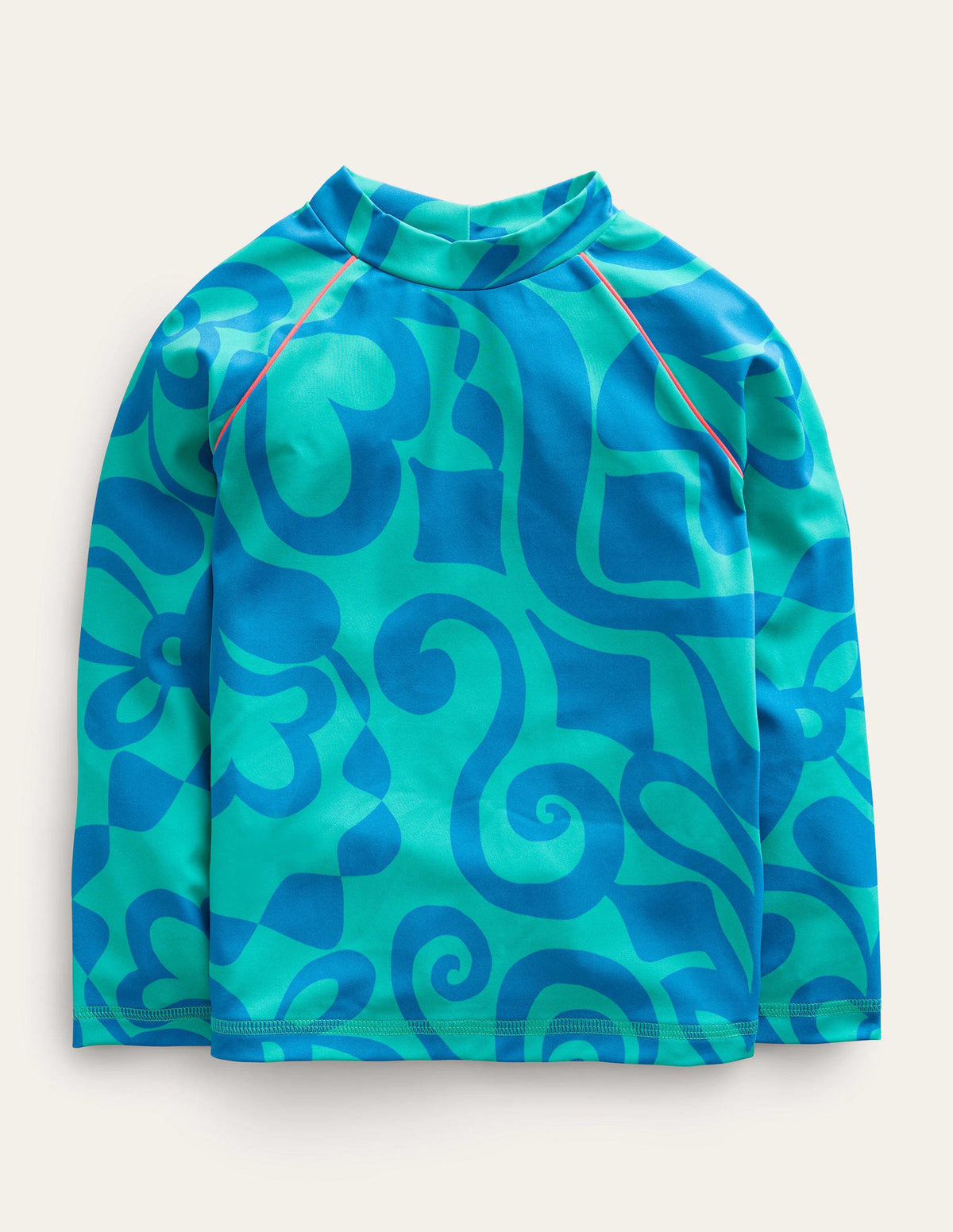 Patterned Rash Guard-Tropical Green Summer Stencil - Image 1