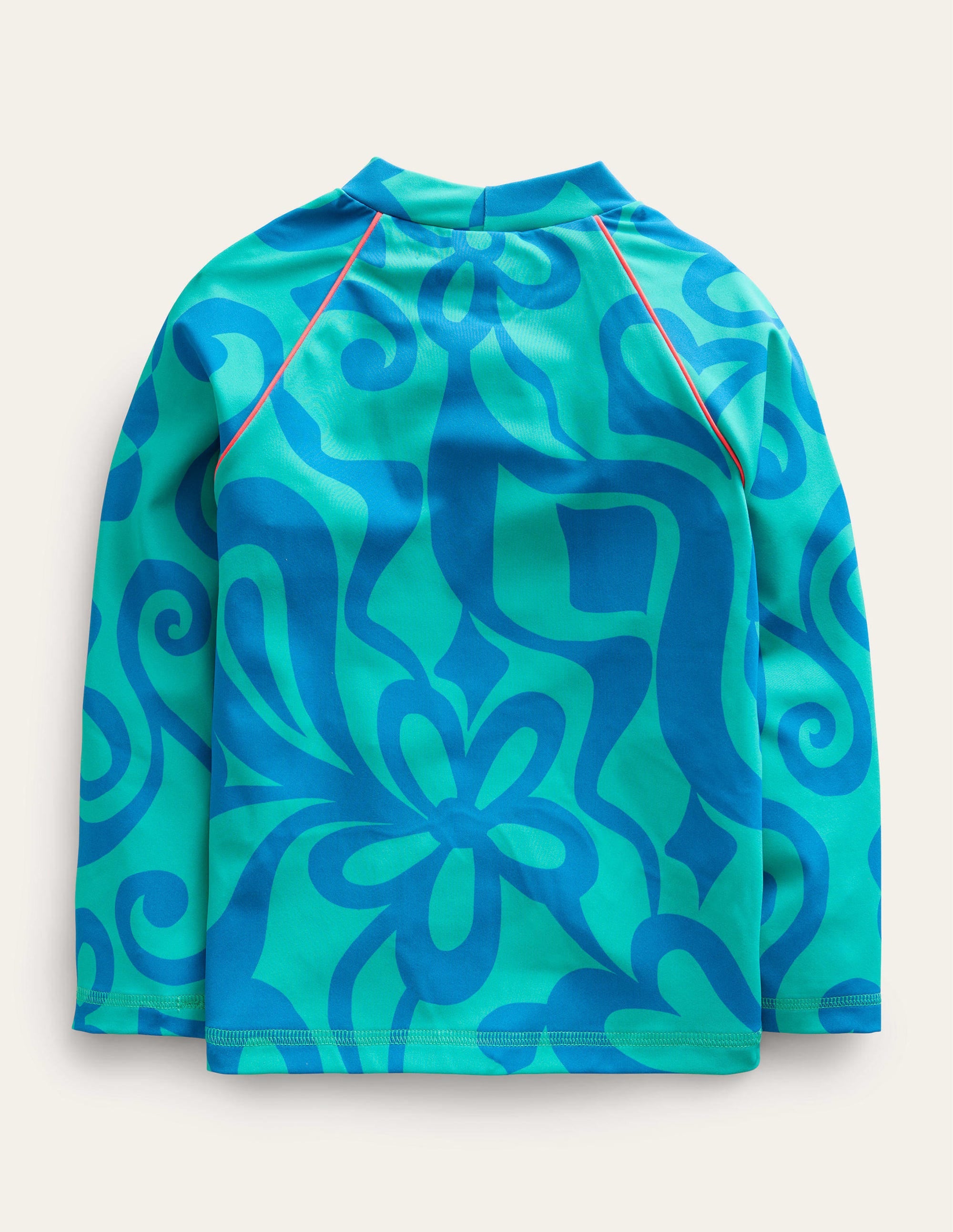 Patterned Rash Guard-Tropical Green Summer Stencil - Image 2