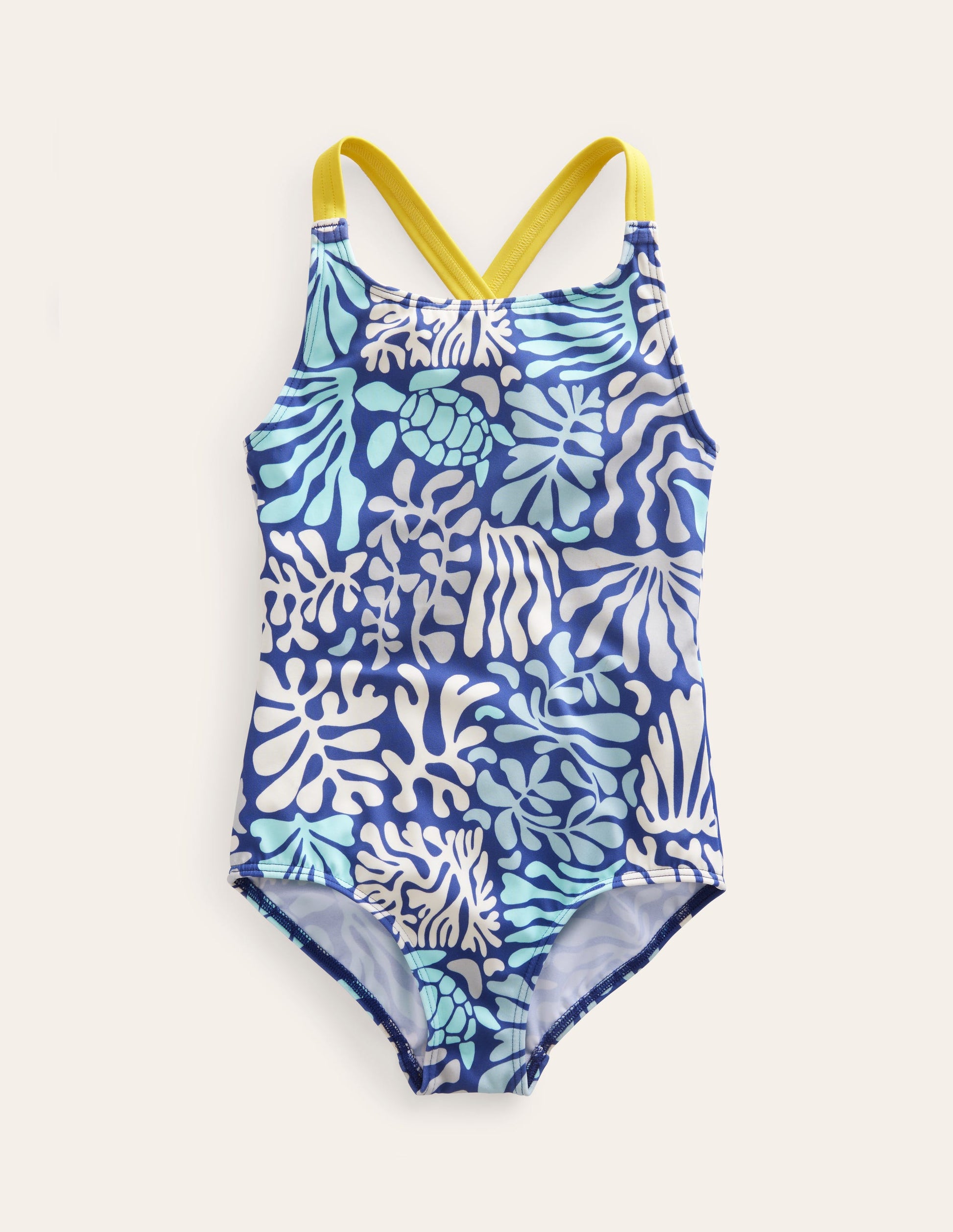 Cross-back Printed Swimsuit-Starboard Coral Reef-1