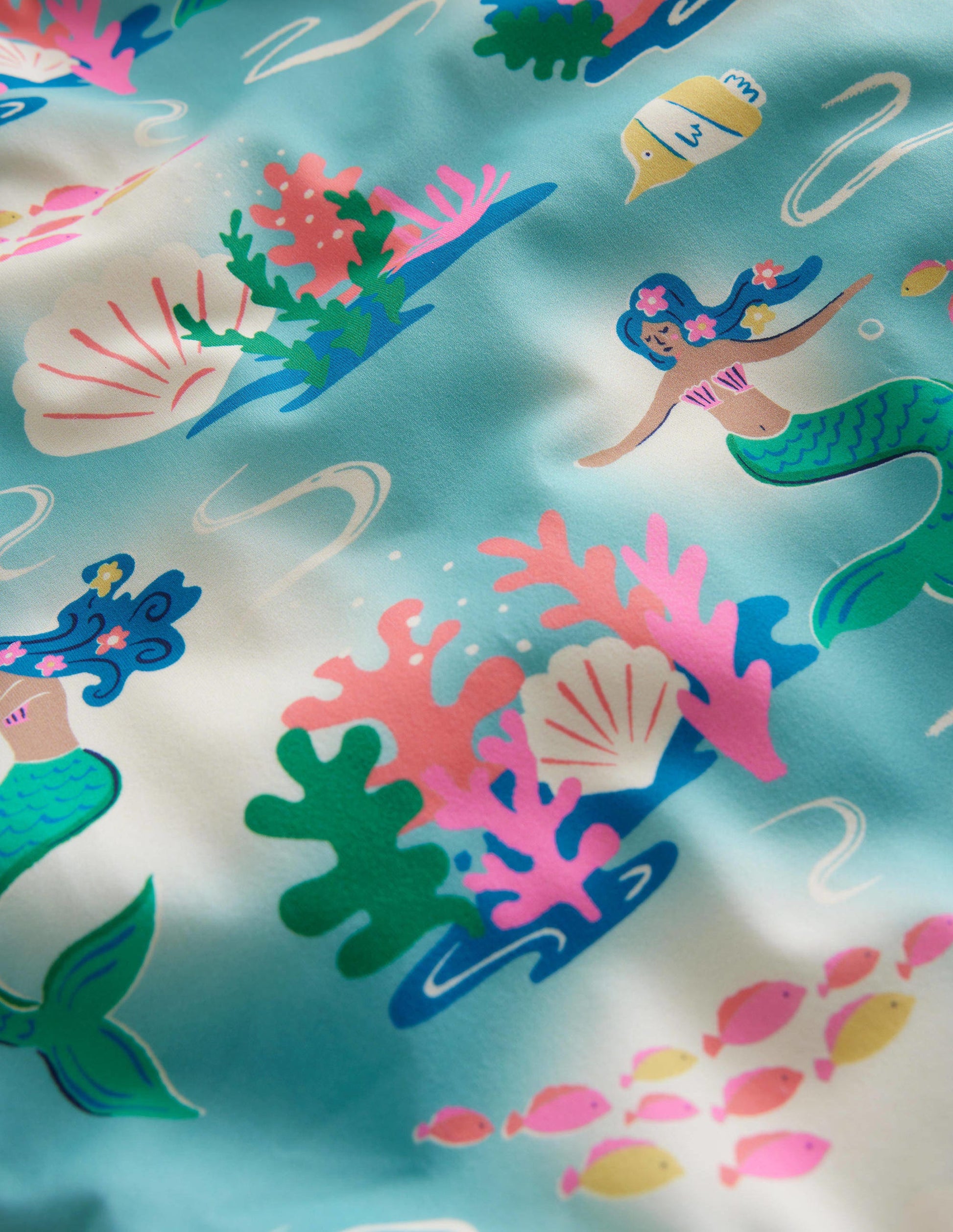 Cross-back Printed Swimsuit-Aqua Sea Magical Mermaid Ombre-3