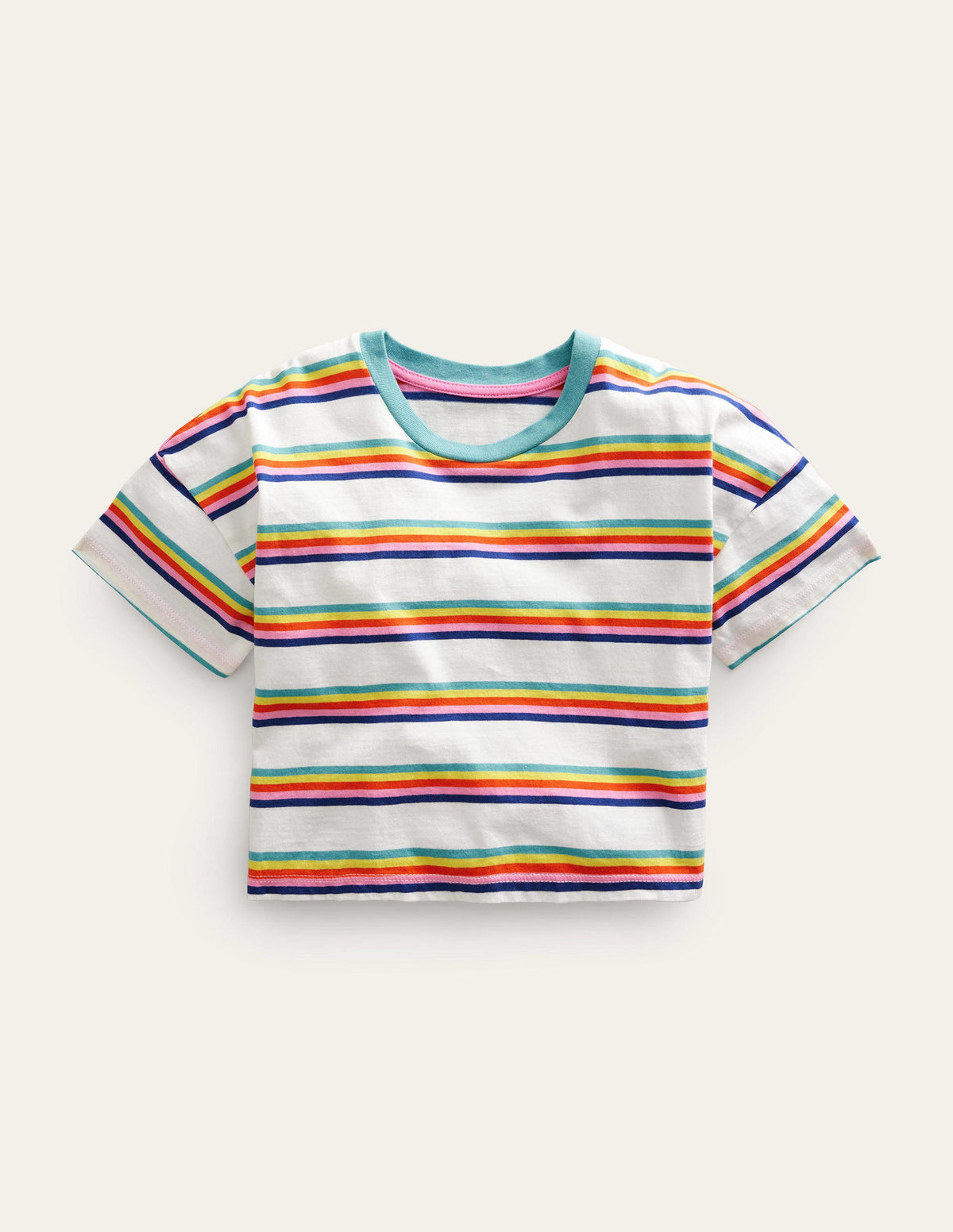 Relaxed T-shirt-Rainbow Spaced Stripe-1