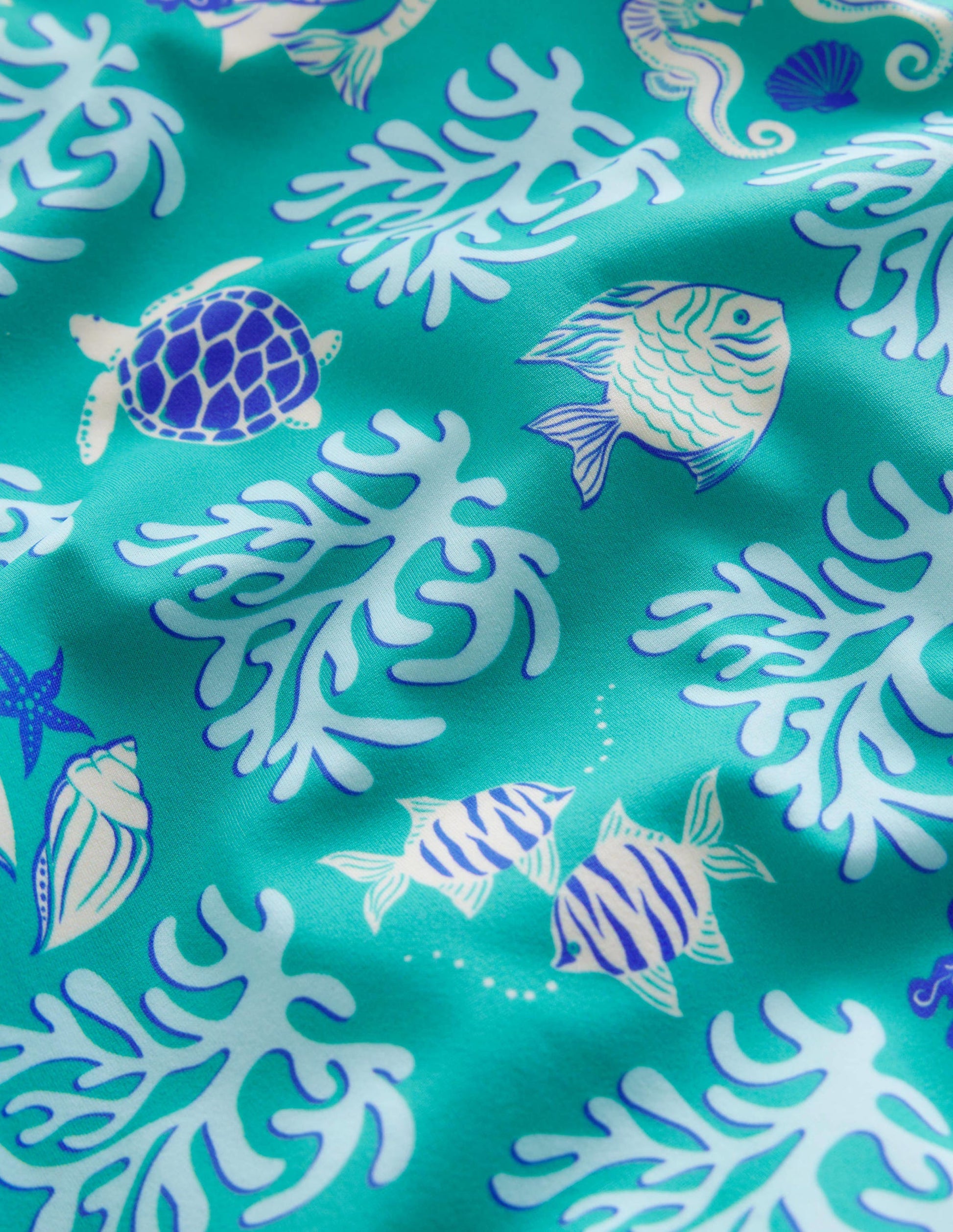 Printed Puff-sleeved Swimsuit-Tropical Spring Lagoon-3