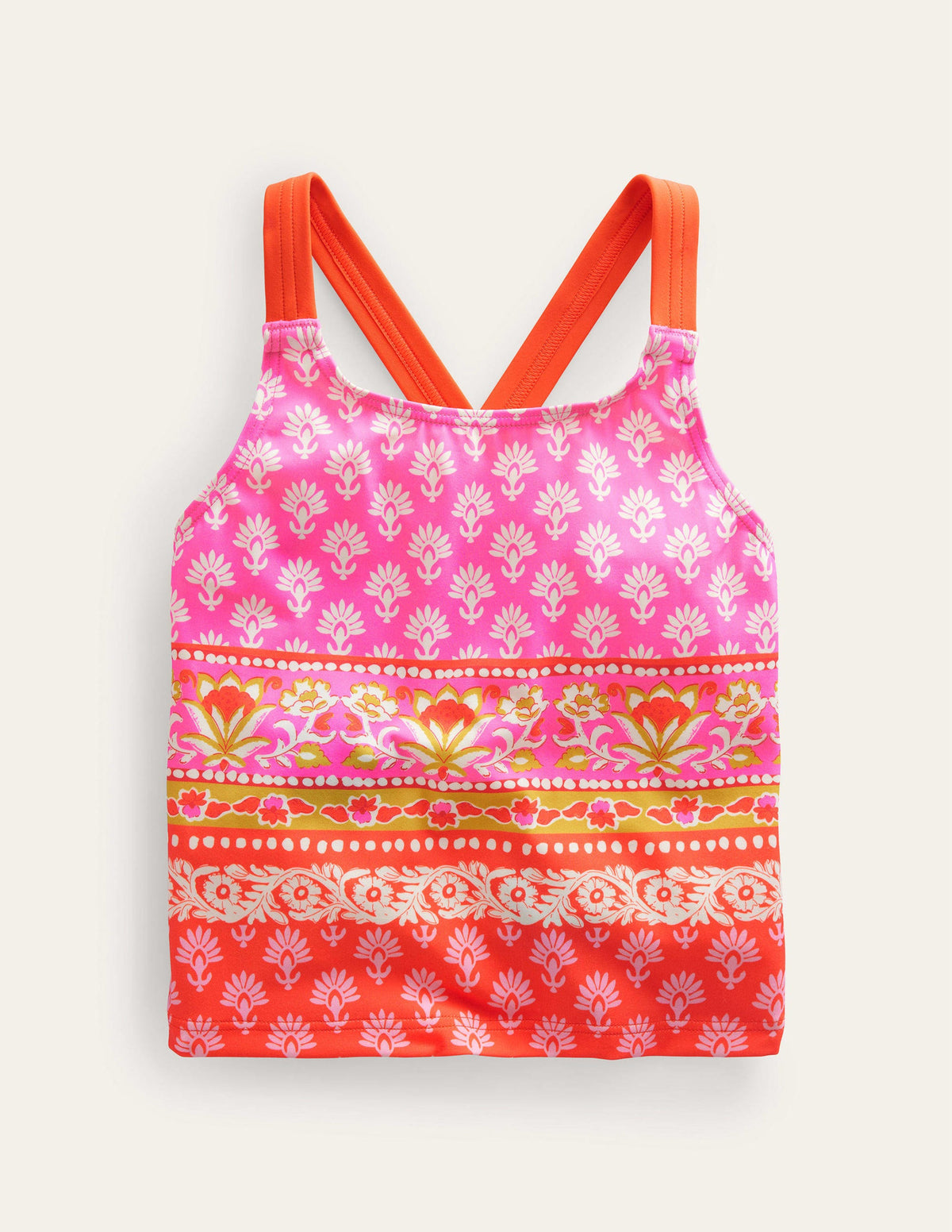 Cross Back Tankini Top-Firework Woodblock-1