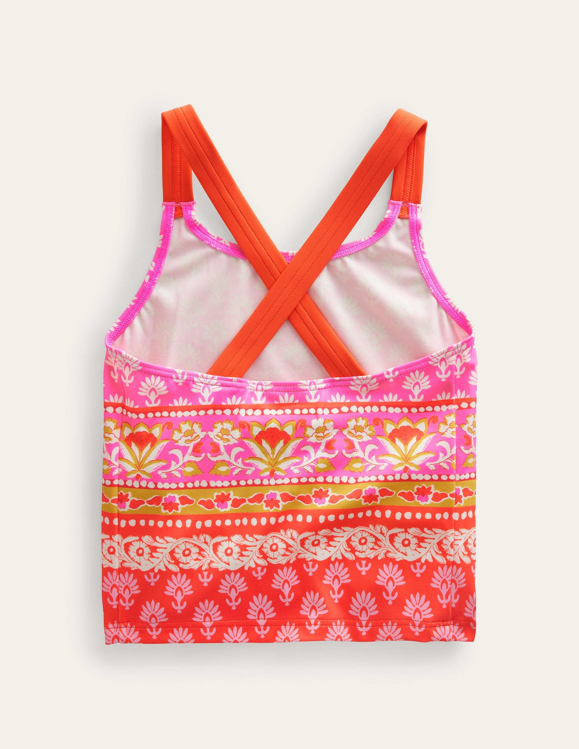 Cross Back Tankini Top-Firework Woodblock-2