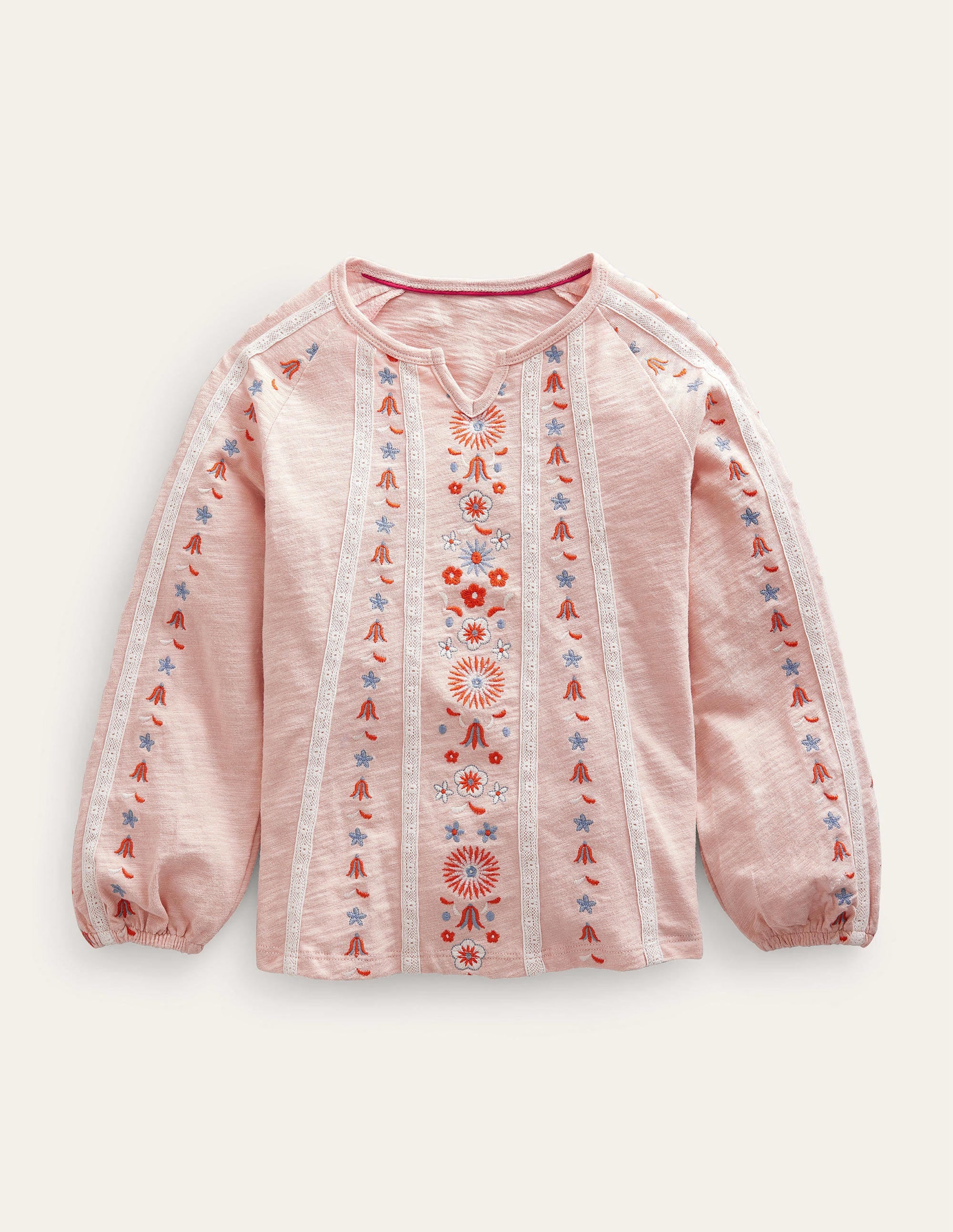 Jersey Embroidered top-Provence Dusty Pink - Image 1