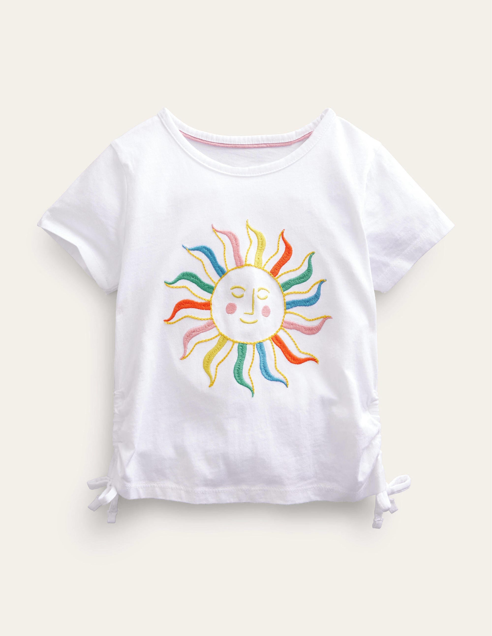 Ruched T-shirt-Sunshine White - Image 1