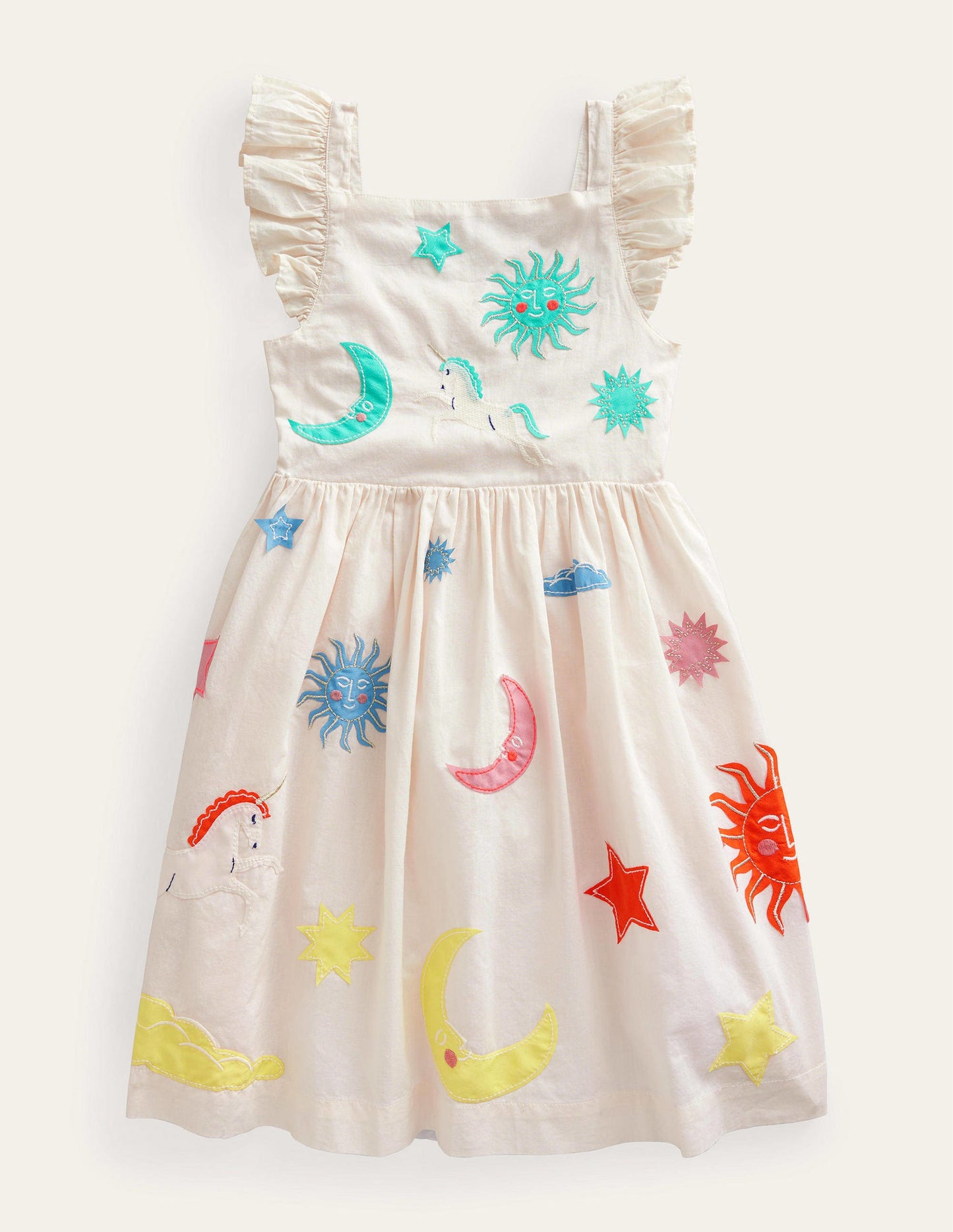 Appliqué Woven Dress-Vanilla Pod
