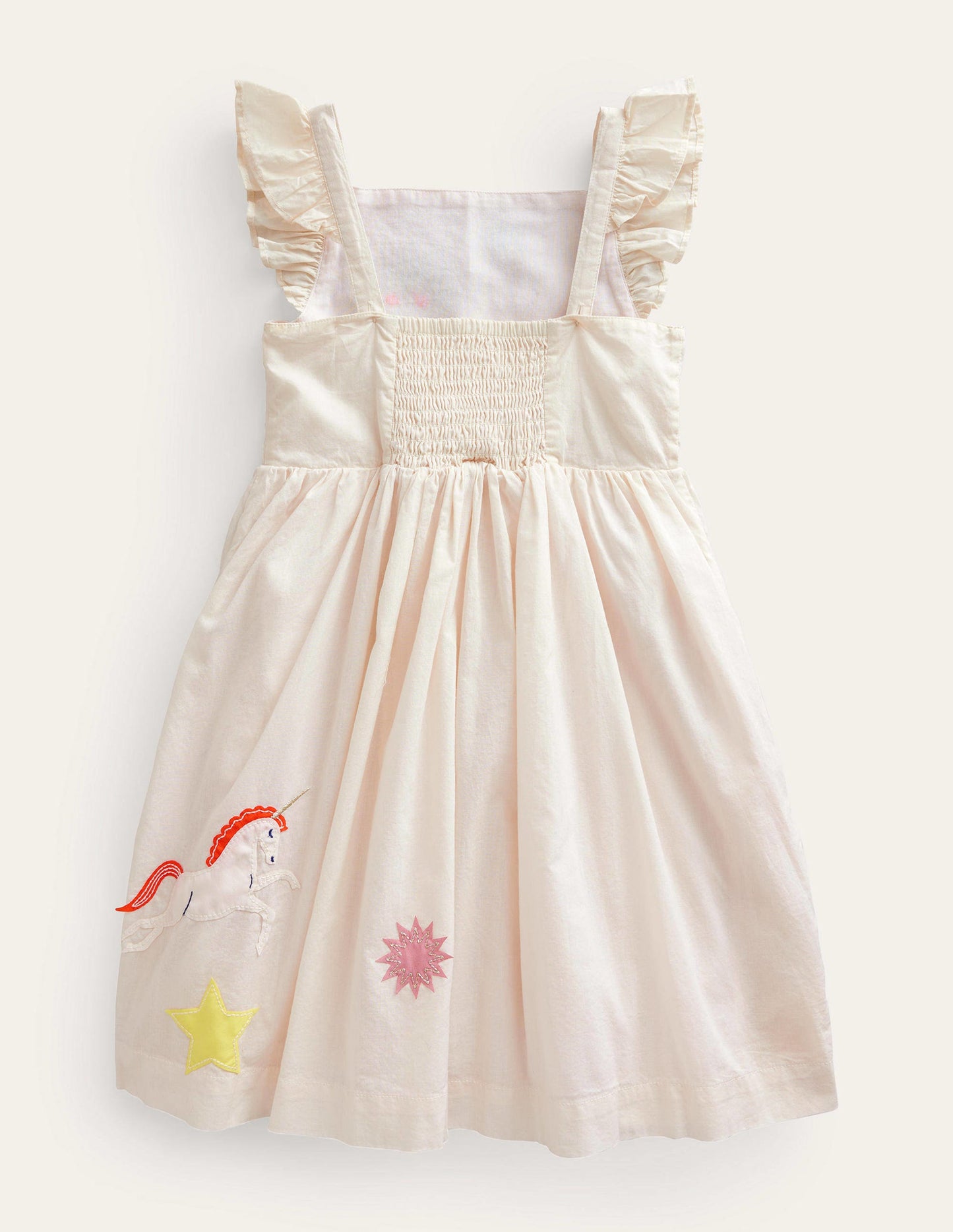 Appliqué Woven Dress-Vanilla Pod