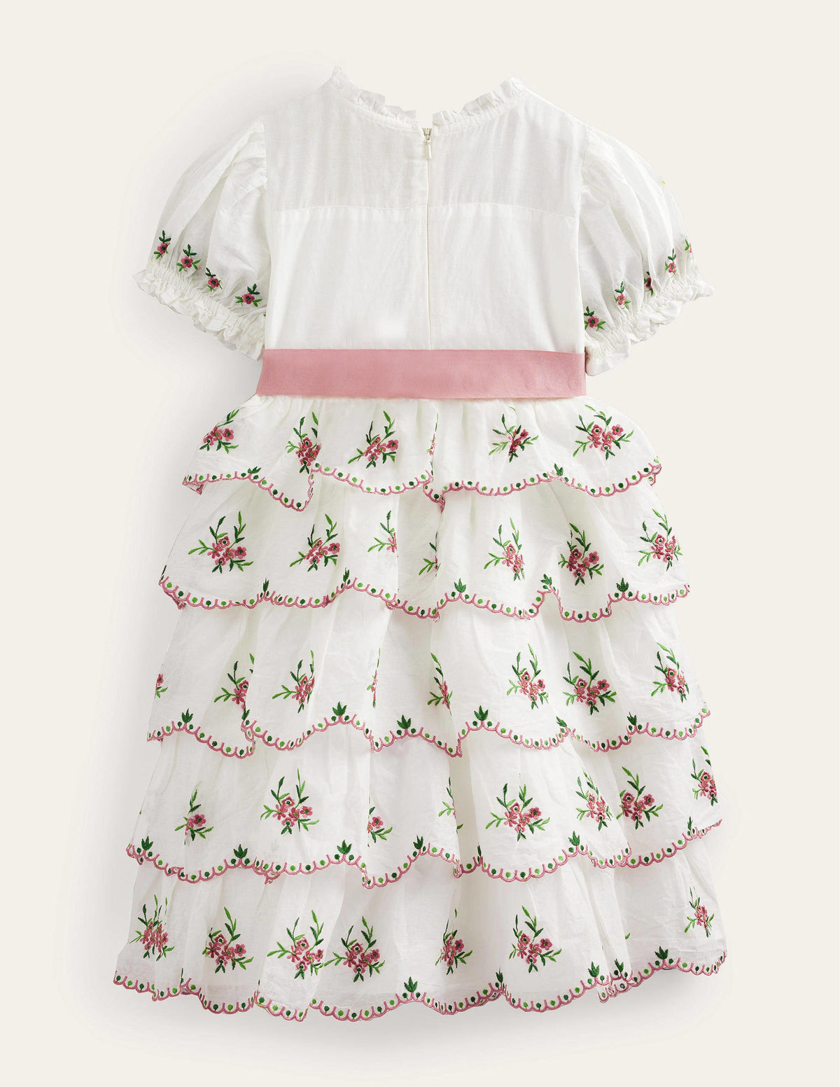 Embroidered Occasion Dress-Ivory-2