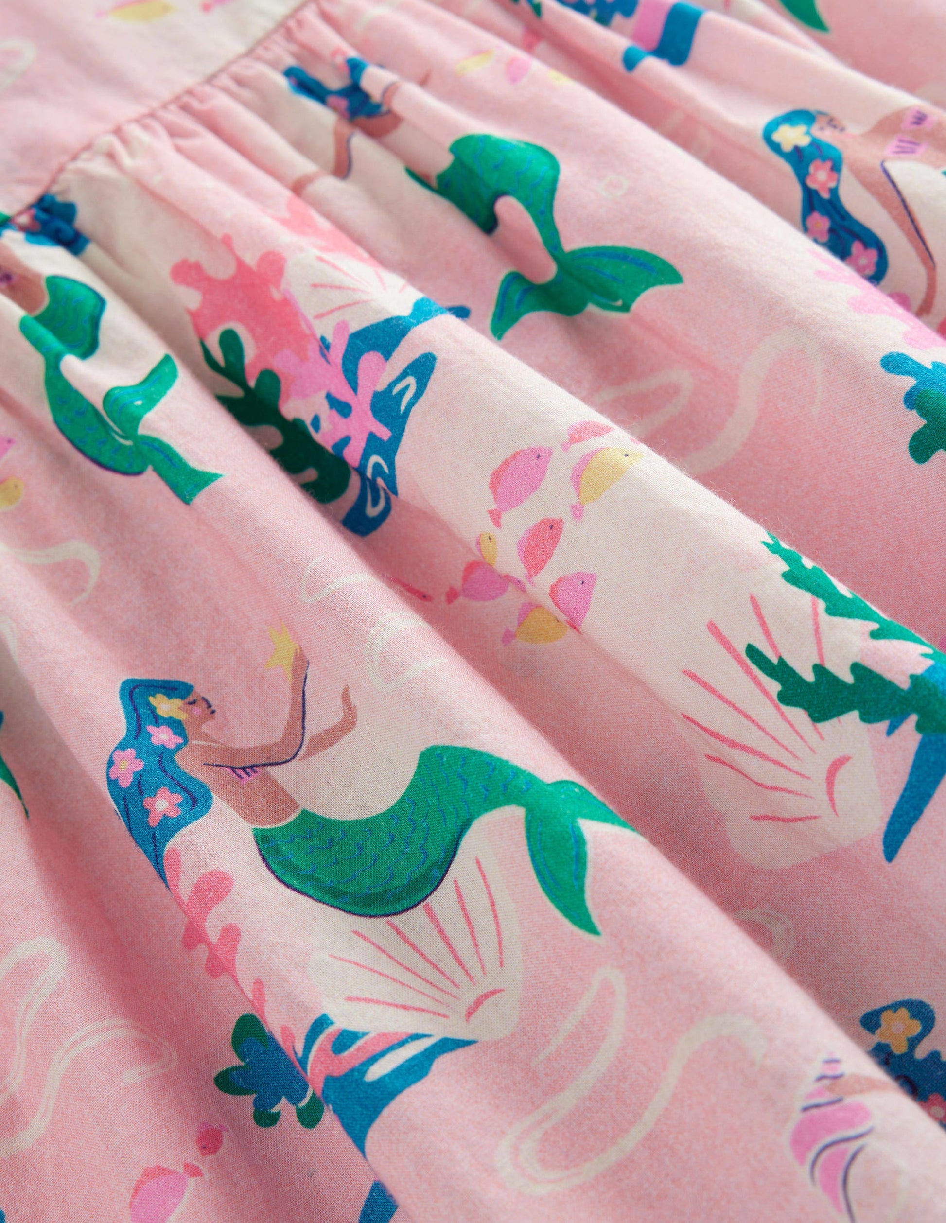 Flutter-Sleeve Printed Dress-Pink Magical Mermaid Ombre-3