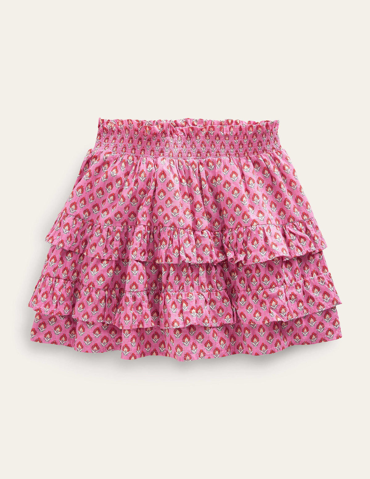 Ruffle Mini Skort-Azalea Woodblock-1