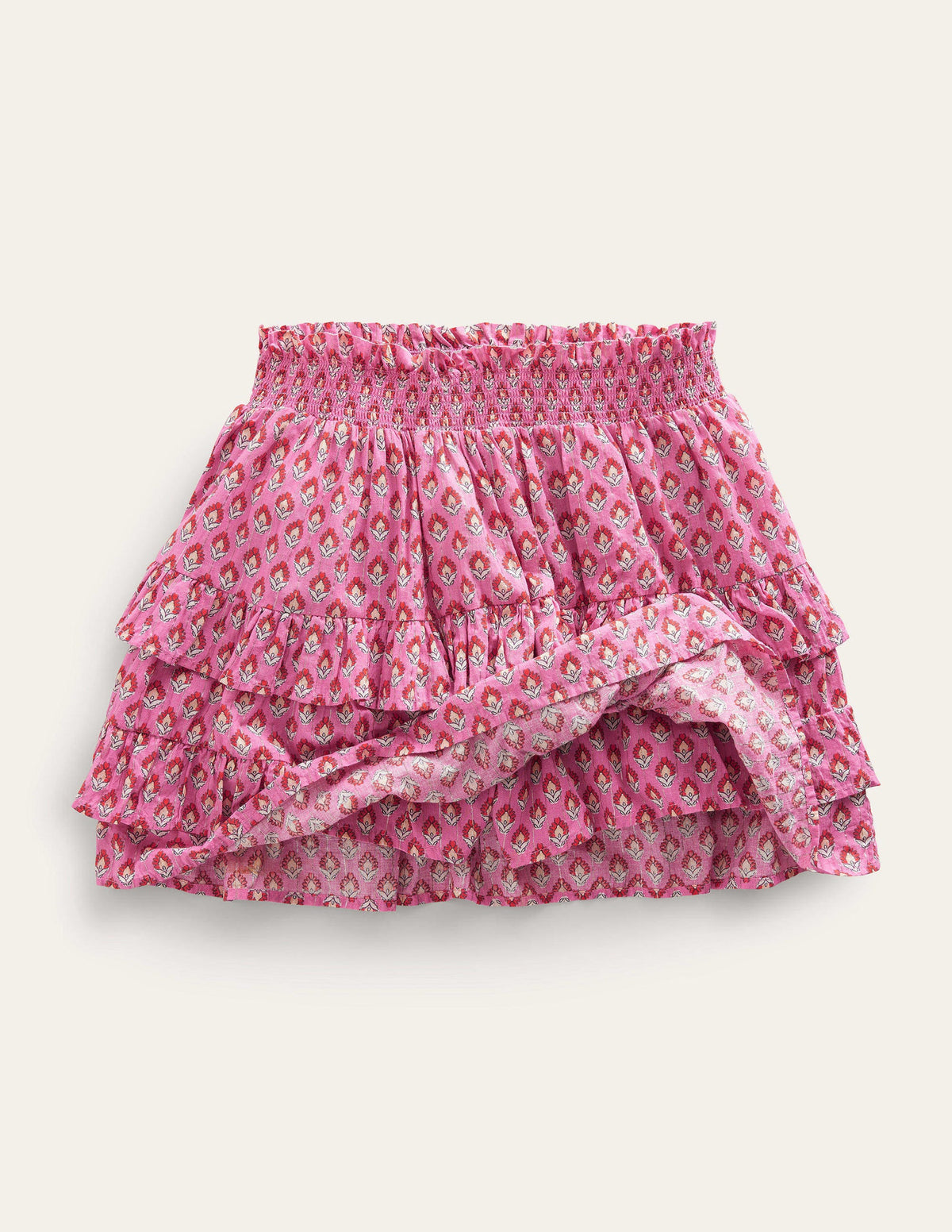 Ruffle Mini Skort-Azalea Woodblock-4