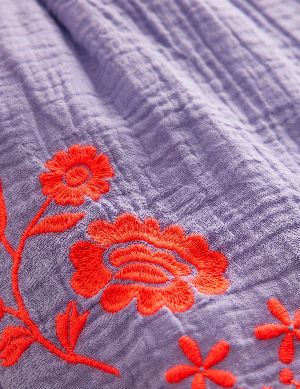 Embroidered Hem Shorts-Pretty Lavender-3