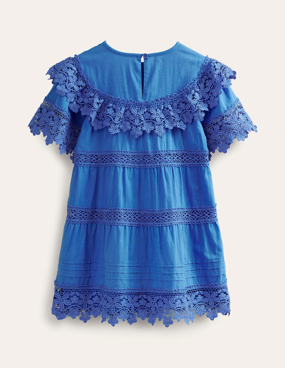 Lace Tiered Dress-Cabana Blue - Image 2