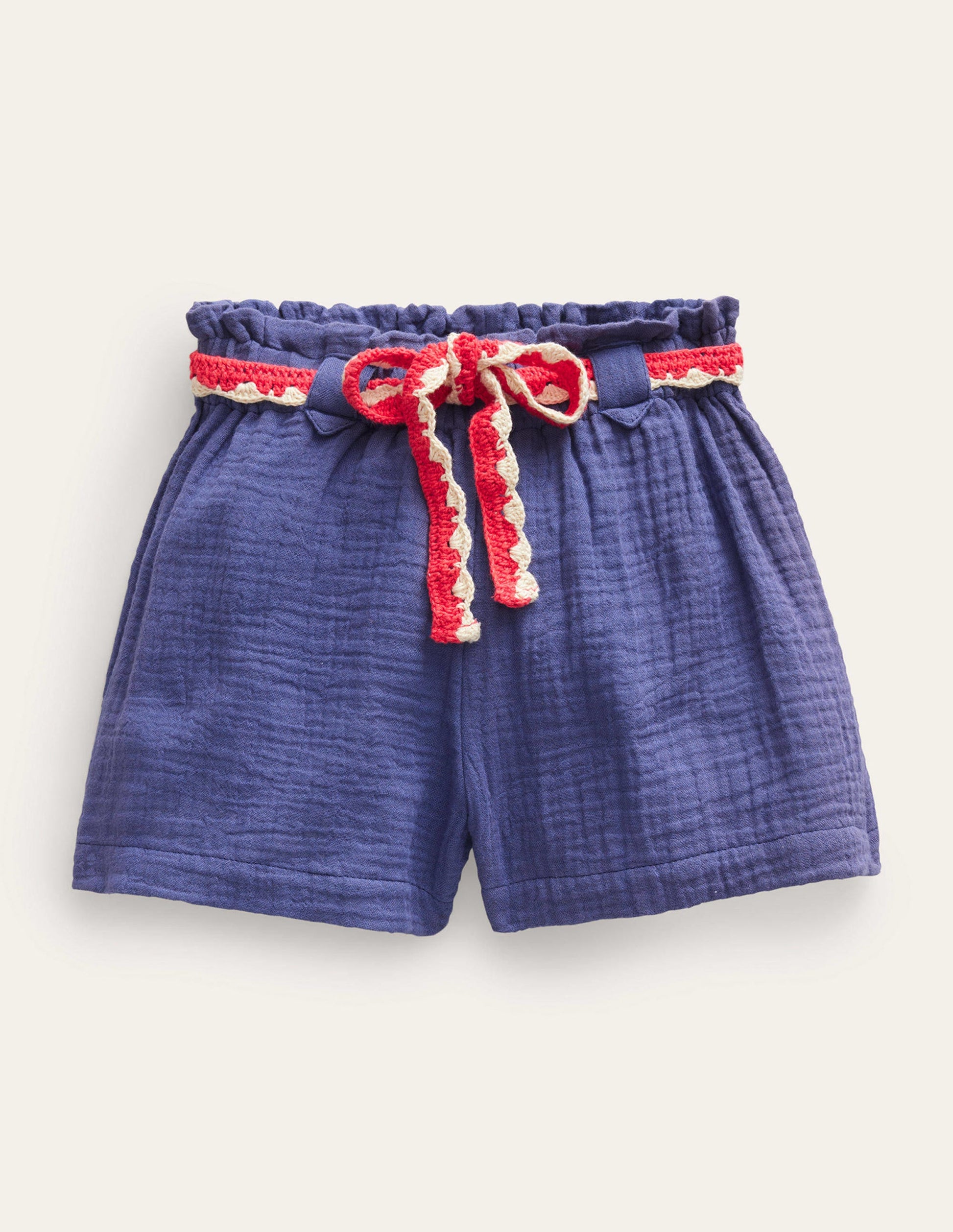 Crinkle Crochet Shorts-Soft Starboard-1