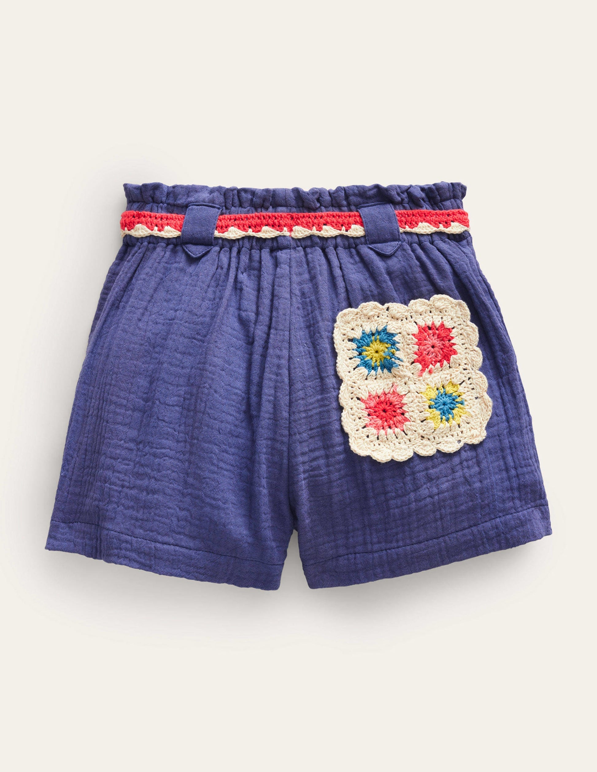 Crinkle Crochet Shorts-Soft Starboard-2