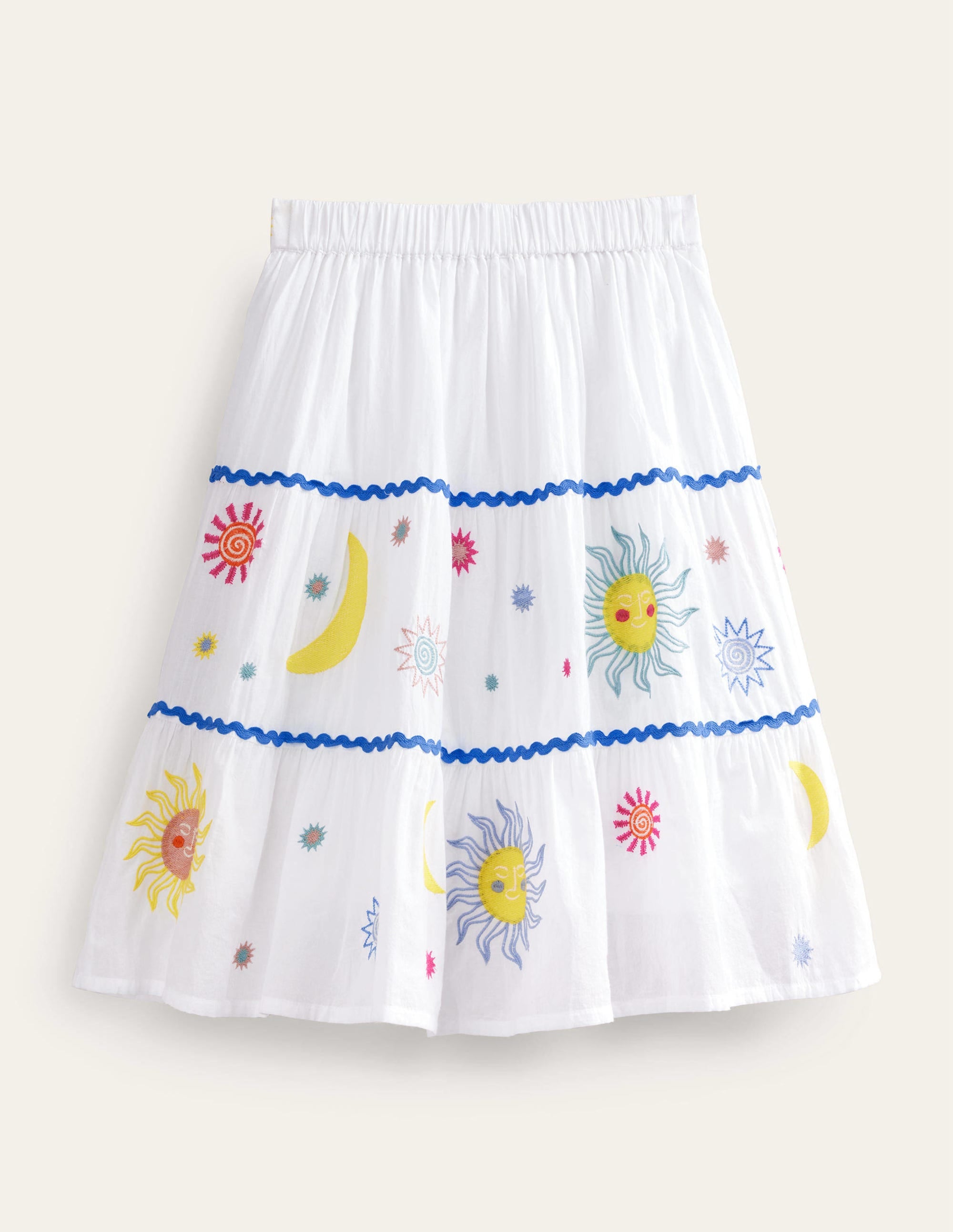 Celestial Appliqué Skirt-White - Image 2