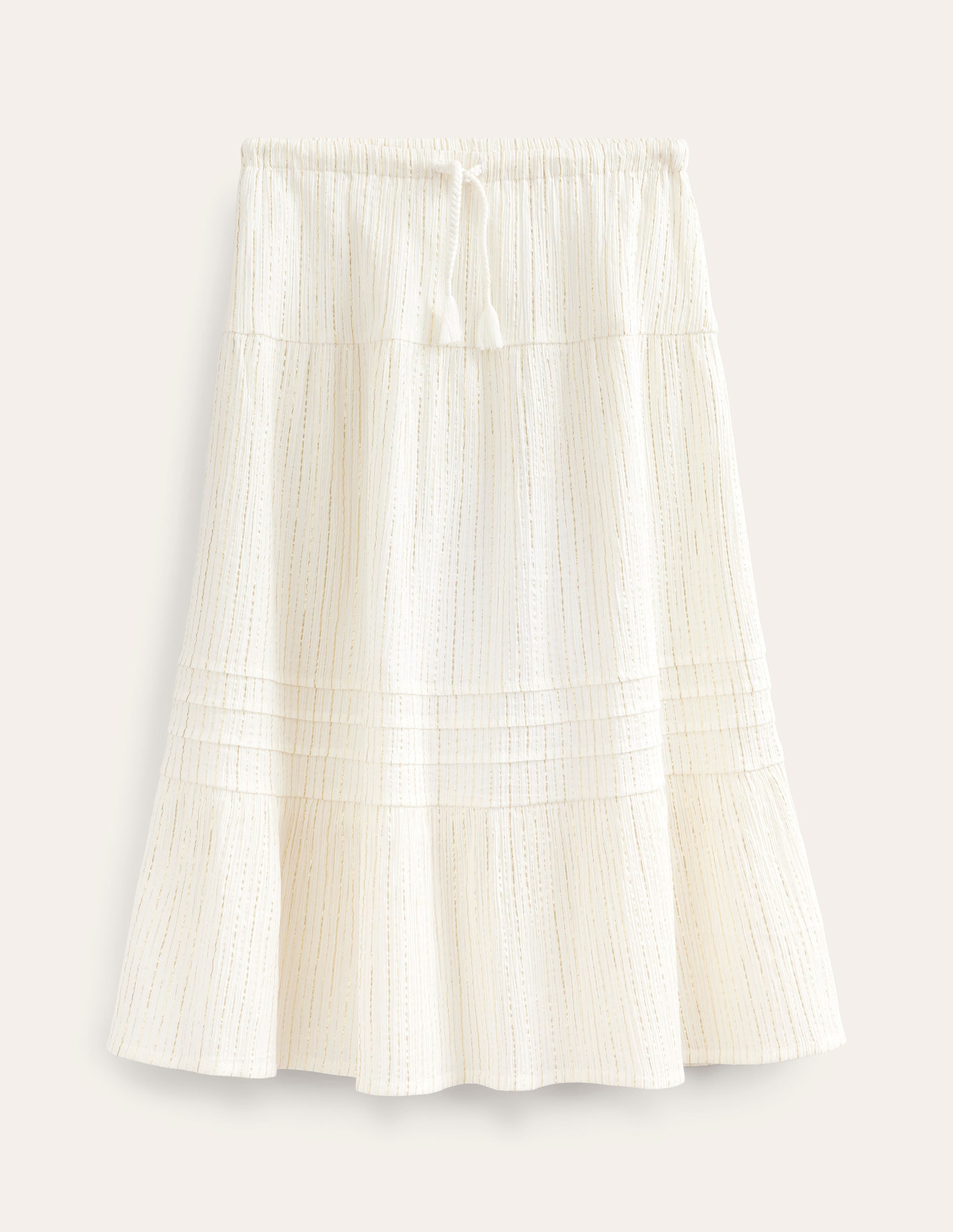 Metallic Maxi Skirt-Ivory - Image 1