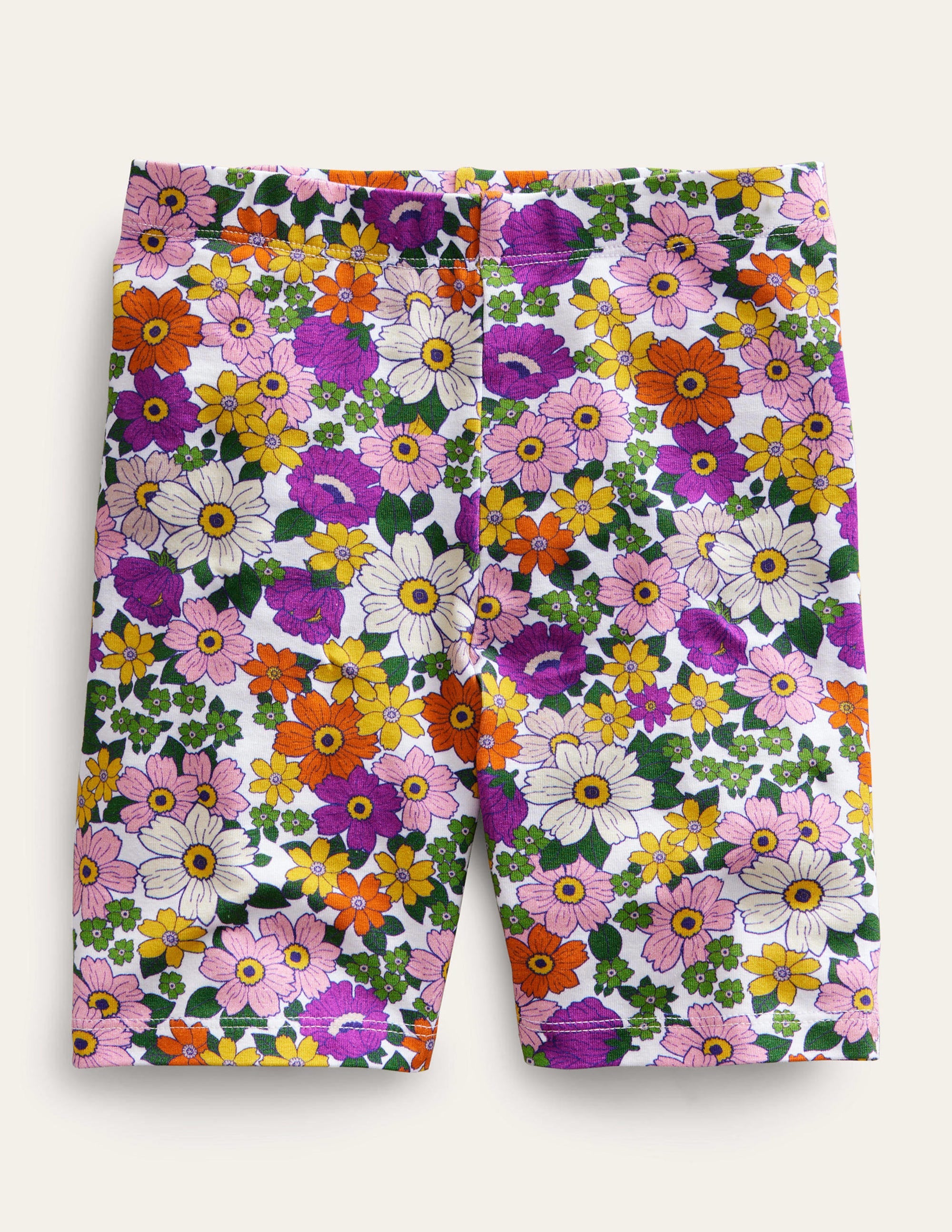 Biker Shorts-Radiant Orchid Purple Floral - Image 1