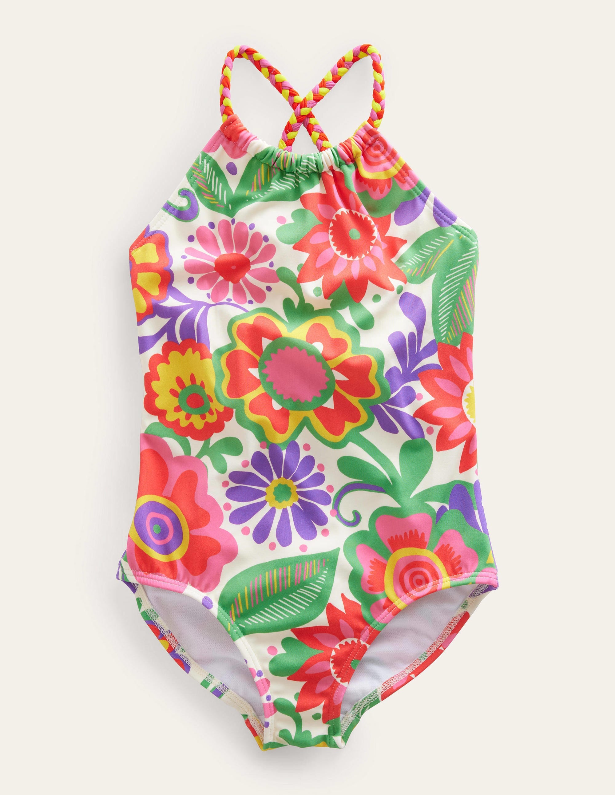 Braided Loop Back Swimsuit-Multi Festival Flower - Image 1