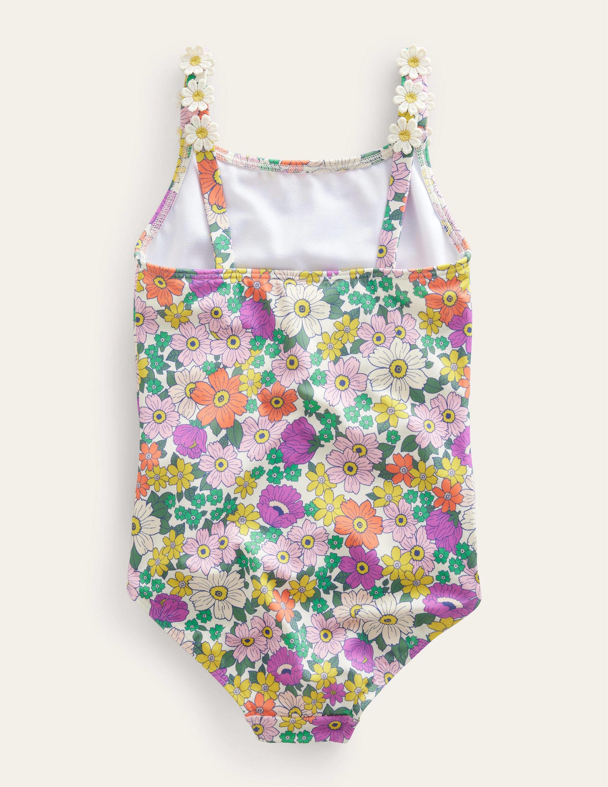 Daisy Strap Swimsuit-Ivory & Radiant Orchid Floral-2