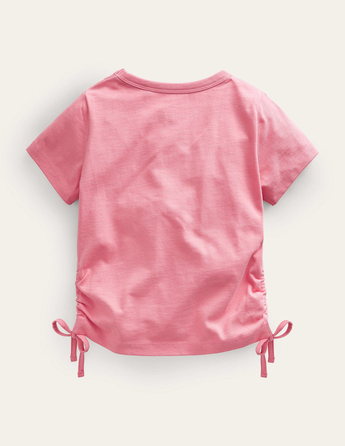 Ruched Side Tee-Peach Punch Pink-2