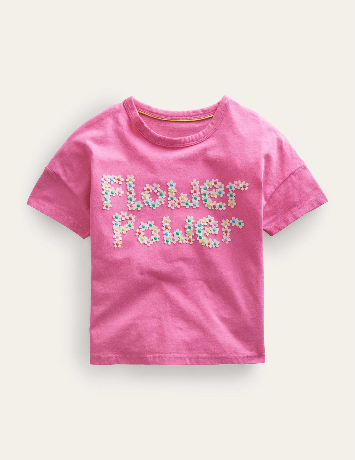 Flutter Slogan T-shirt-Bright Petal Pink - Image 1