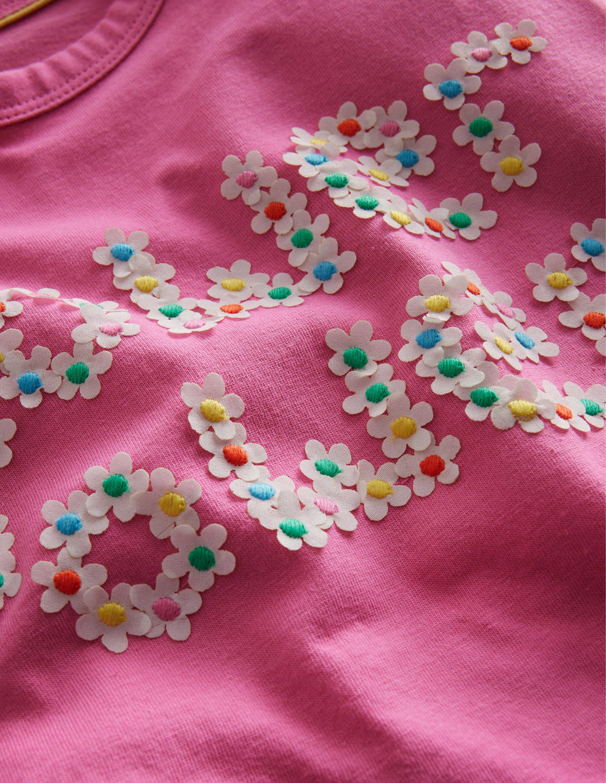 Flutter Slogan T-shirt-Bright Petal Pink-3