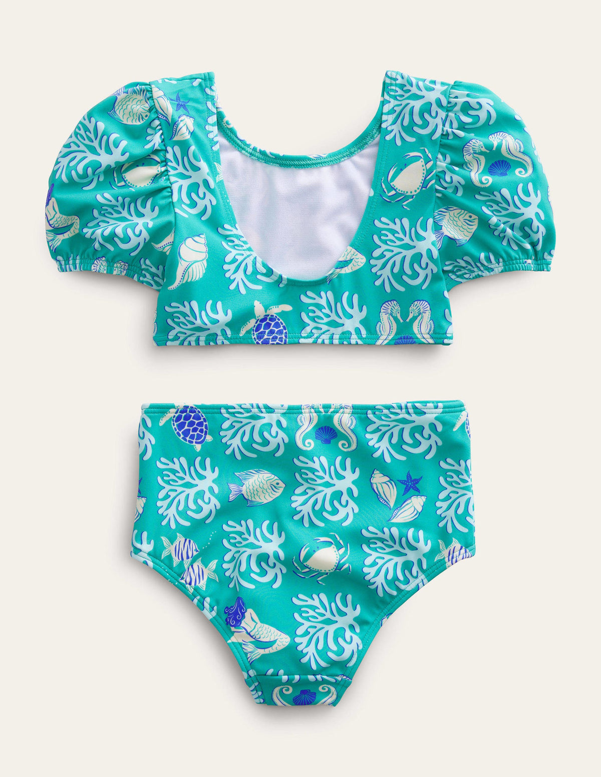 Puff Sleeve Bikini-Tropical Spring Lagoon - Image 2