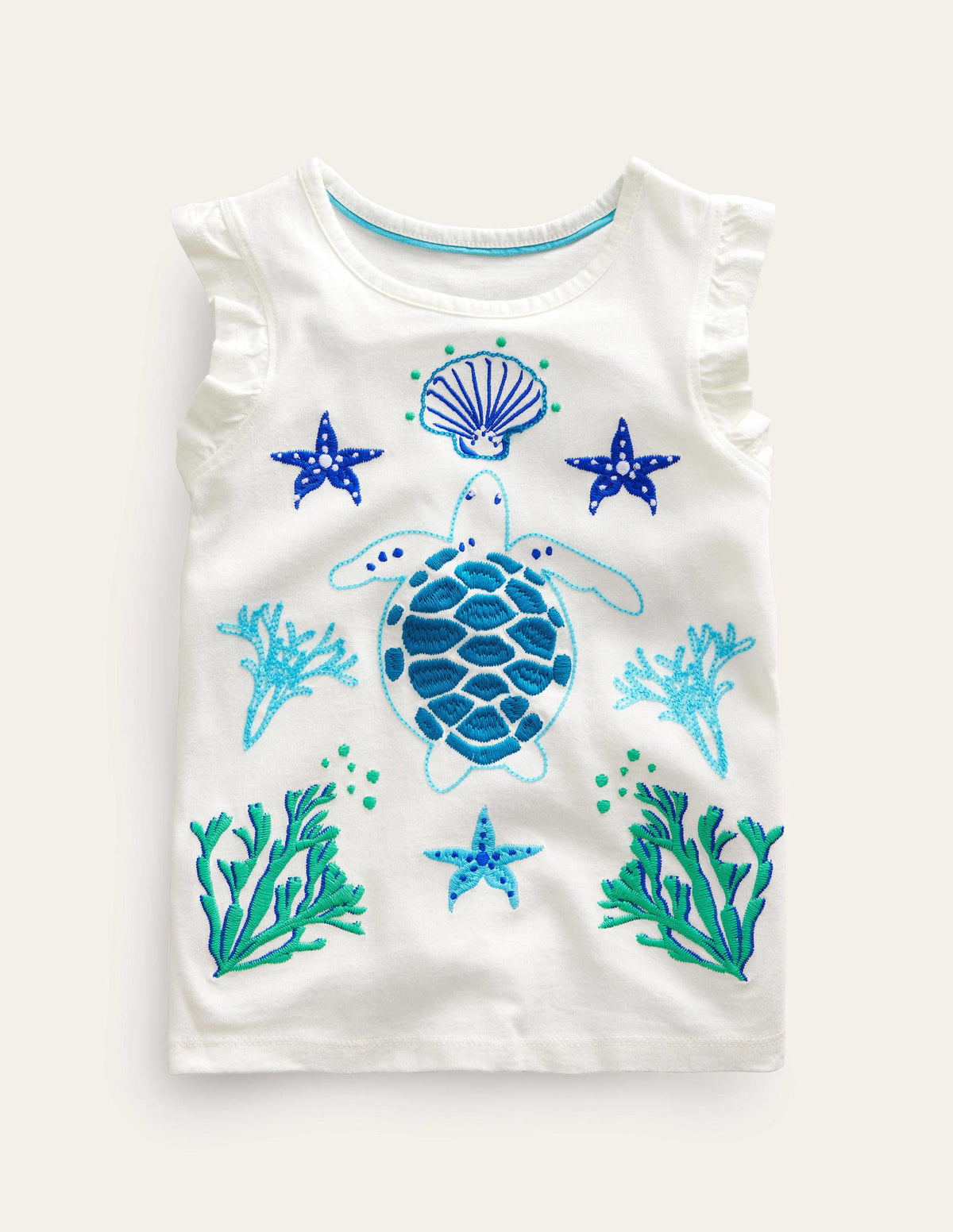Superstitch Frill T-Shirt-Vanilla Pod-1