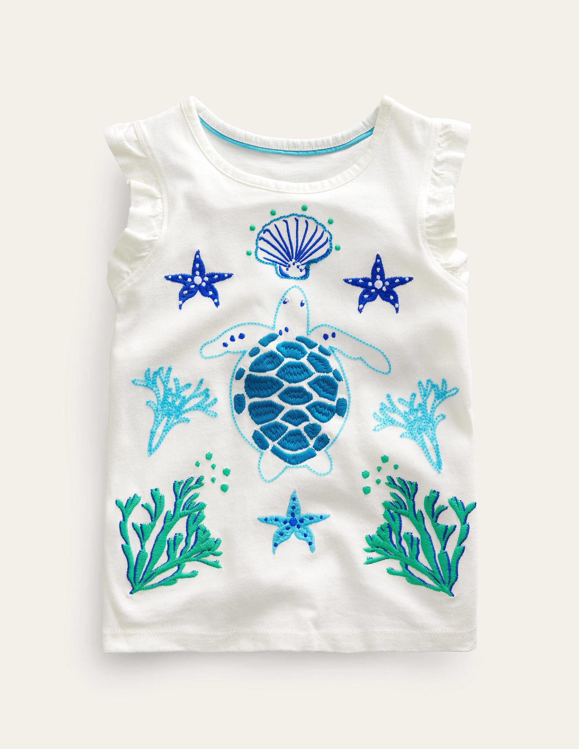 Superstitch Frill T-Shirt-Vanilla Pod - Image 1