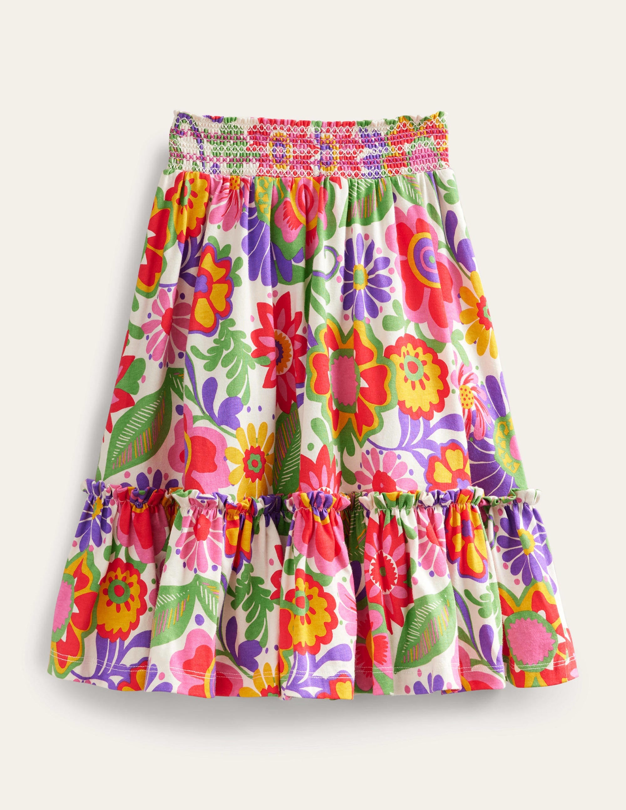 Printed Jersey Midi Skirt-Multi Festival Floral - Image 2