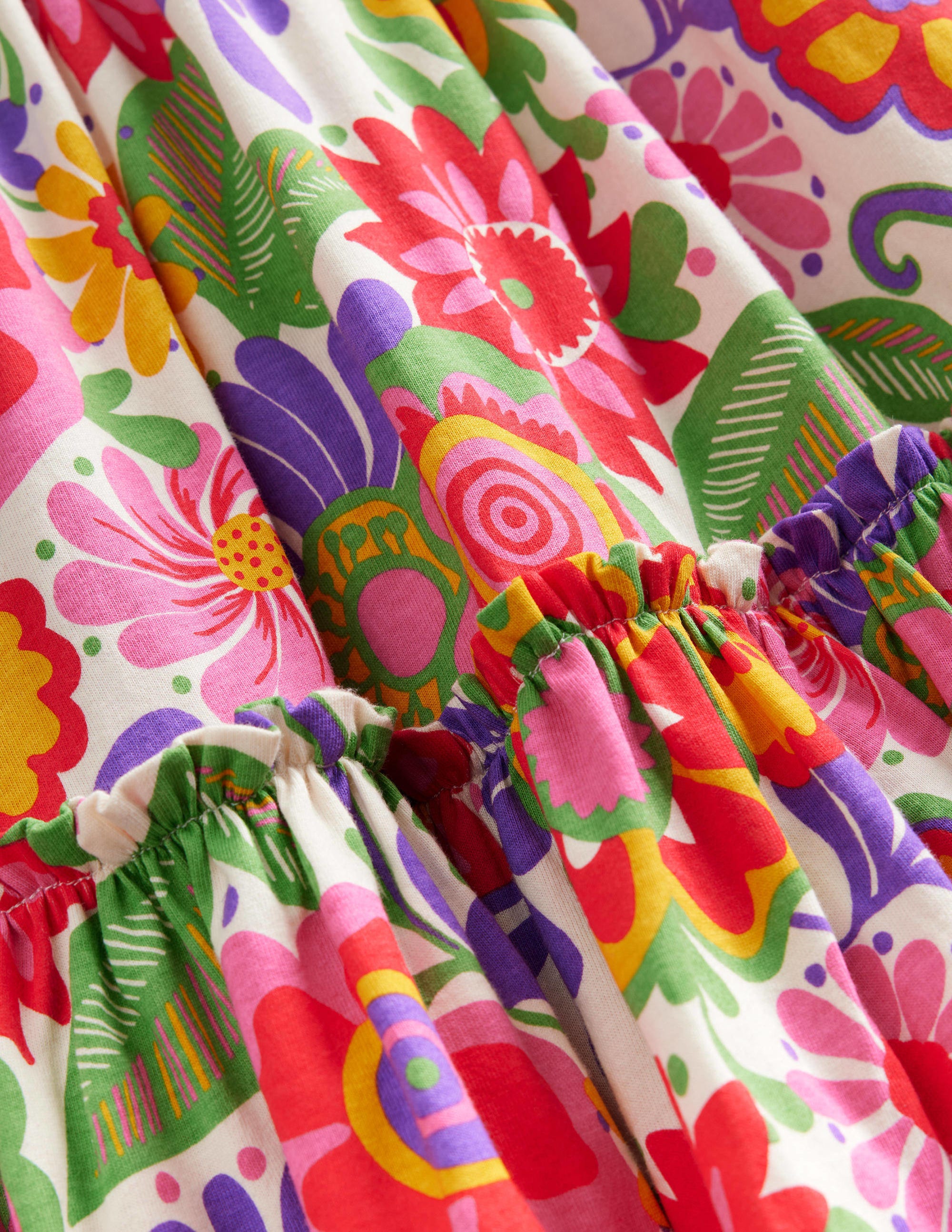 Printed Jersey Midi Skirt-Multi Festival Floral - Image 3