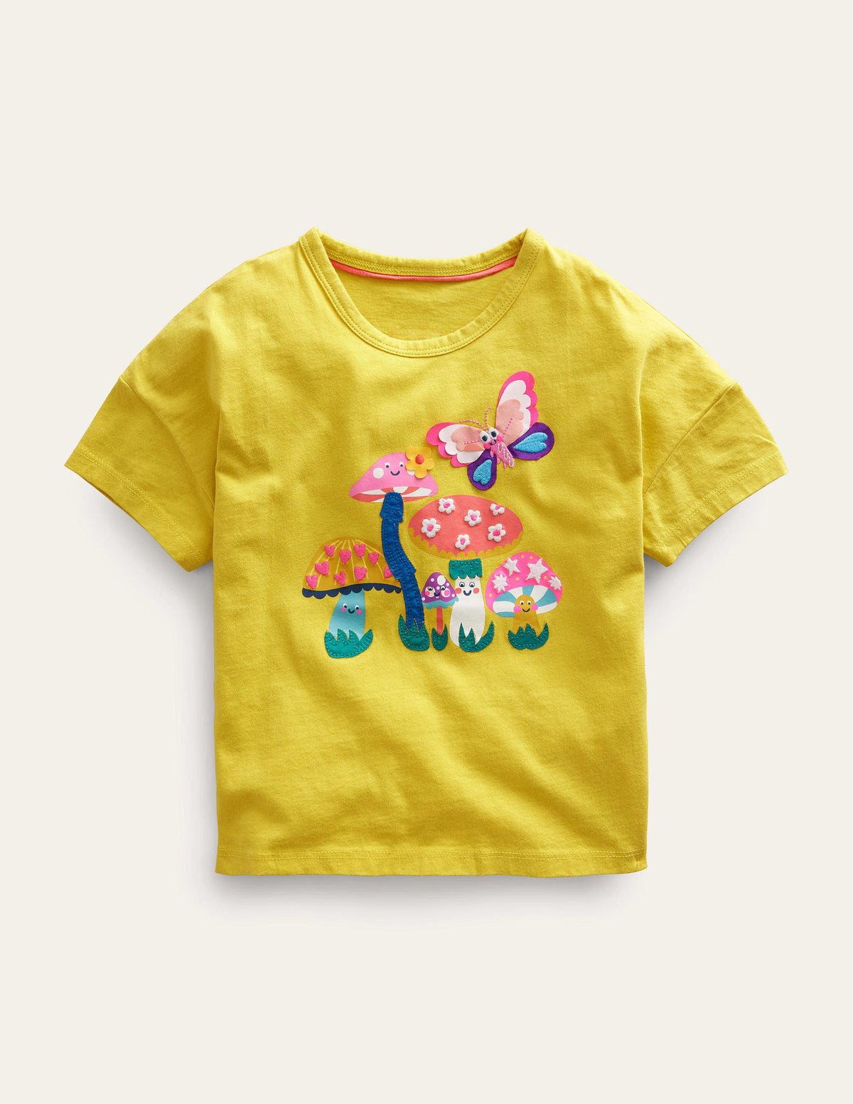 Printed Flutter T-shirt-Yellow Mushrooms - Image 1