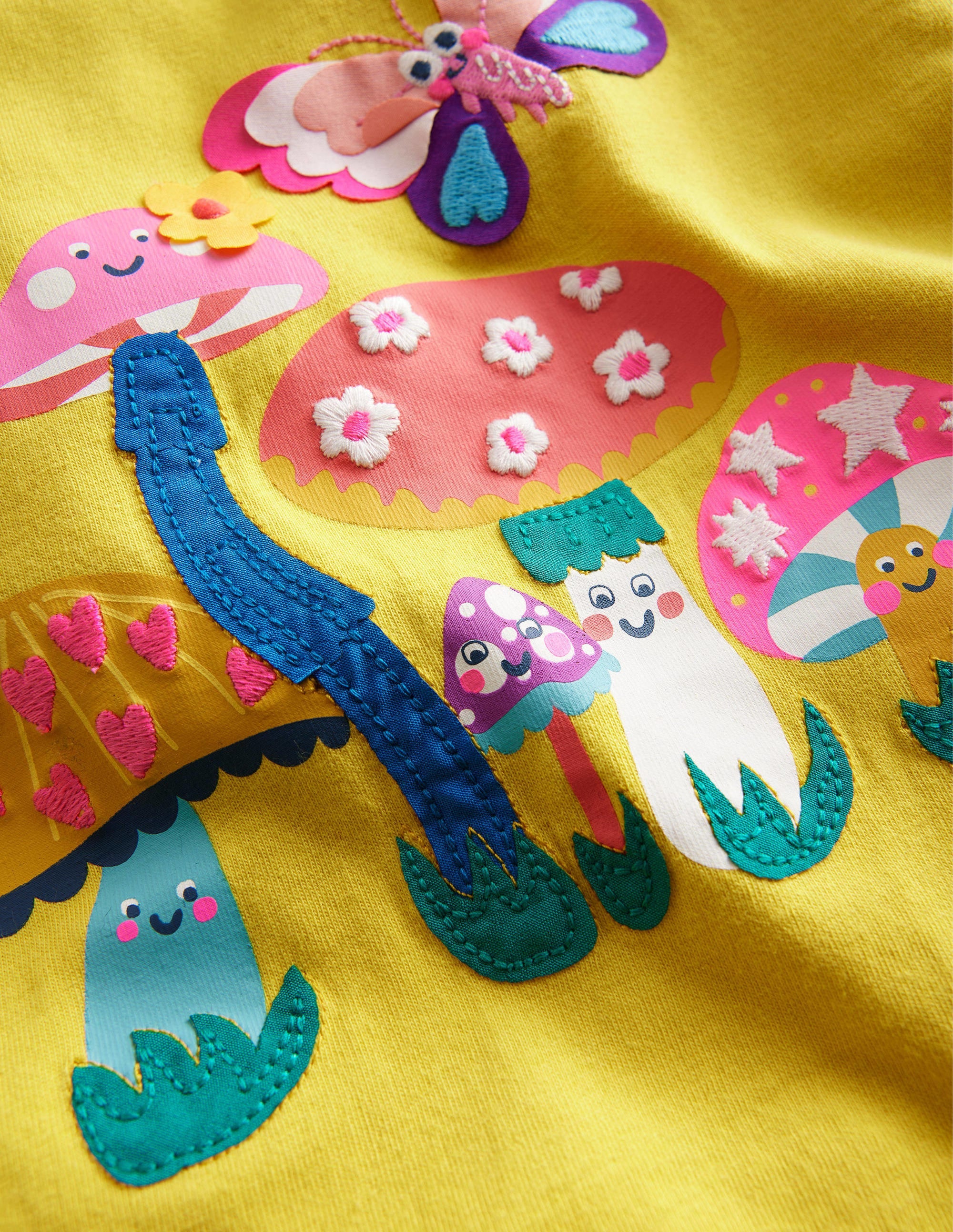 Printed Flutter T-shirt-Yellow Mushrooms - Image 3
