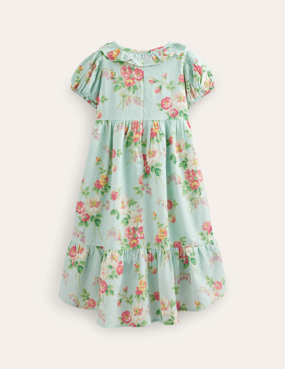 Dip Hem Ruffle Dress-Multi Vintage Floral-2
