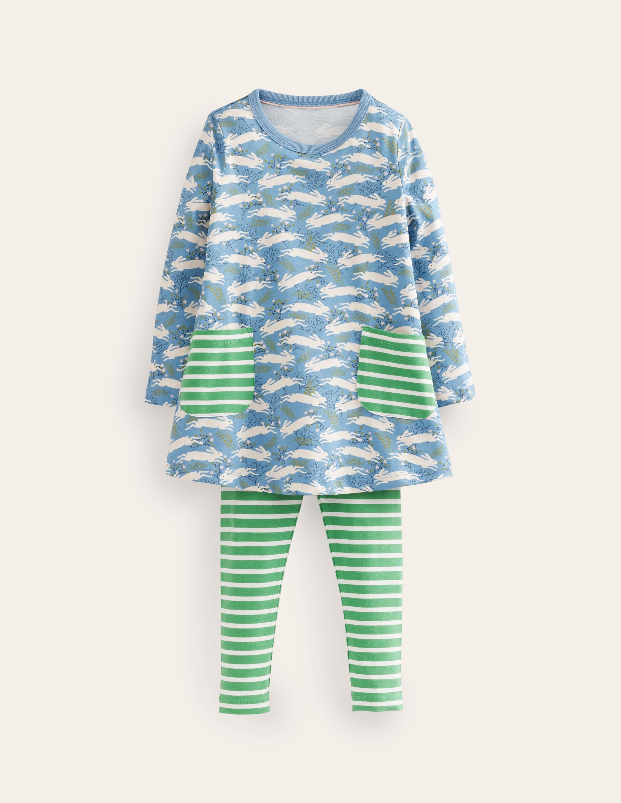 Tunic and Leggings Set-Blue Bunny Hop - Image 1
