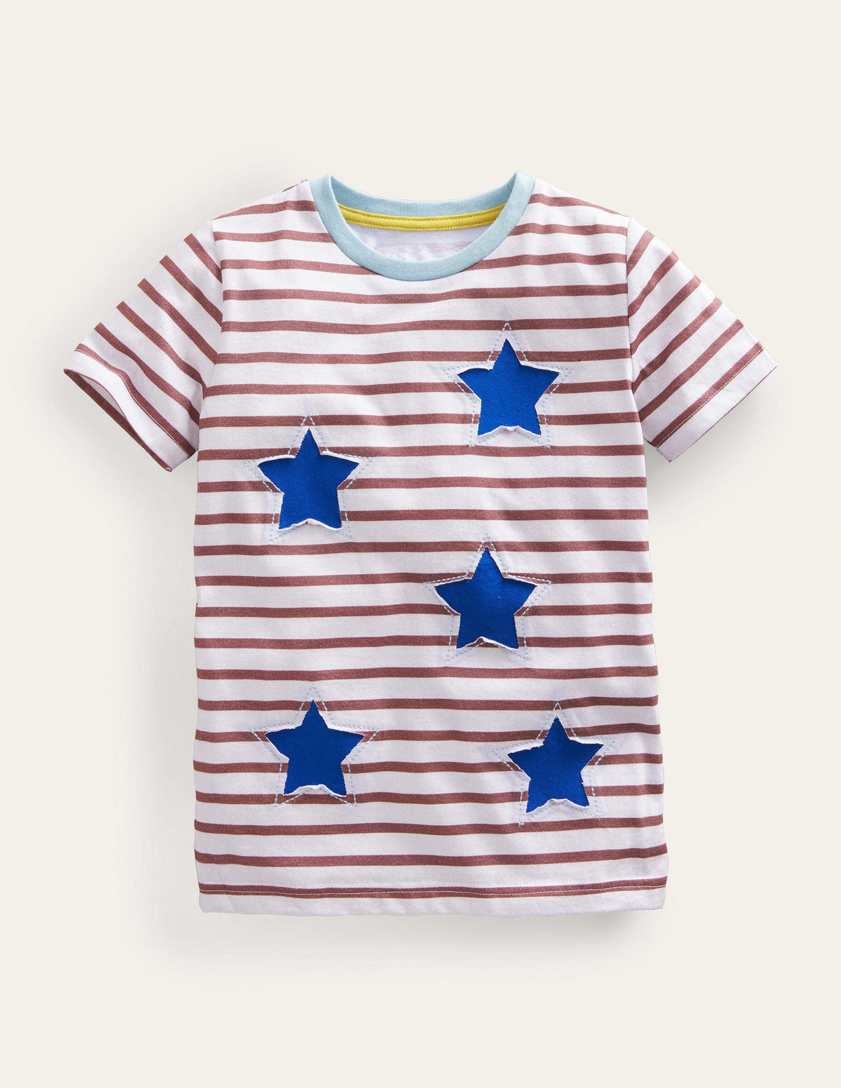Reverse Appliqué T-shirt-Red/Ivory Stars - Image 1