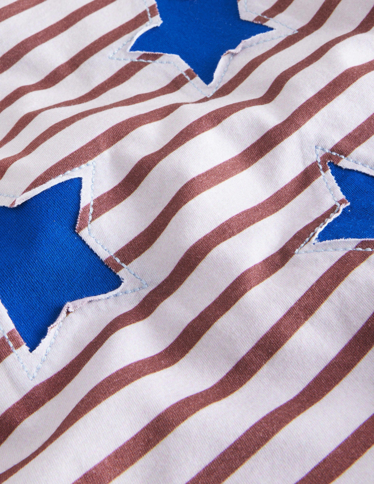 Reverse Appliqué T-shirt-Red/Ivory Stars-3