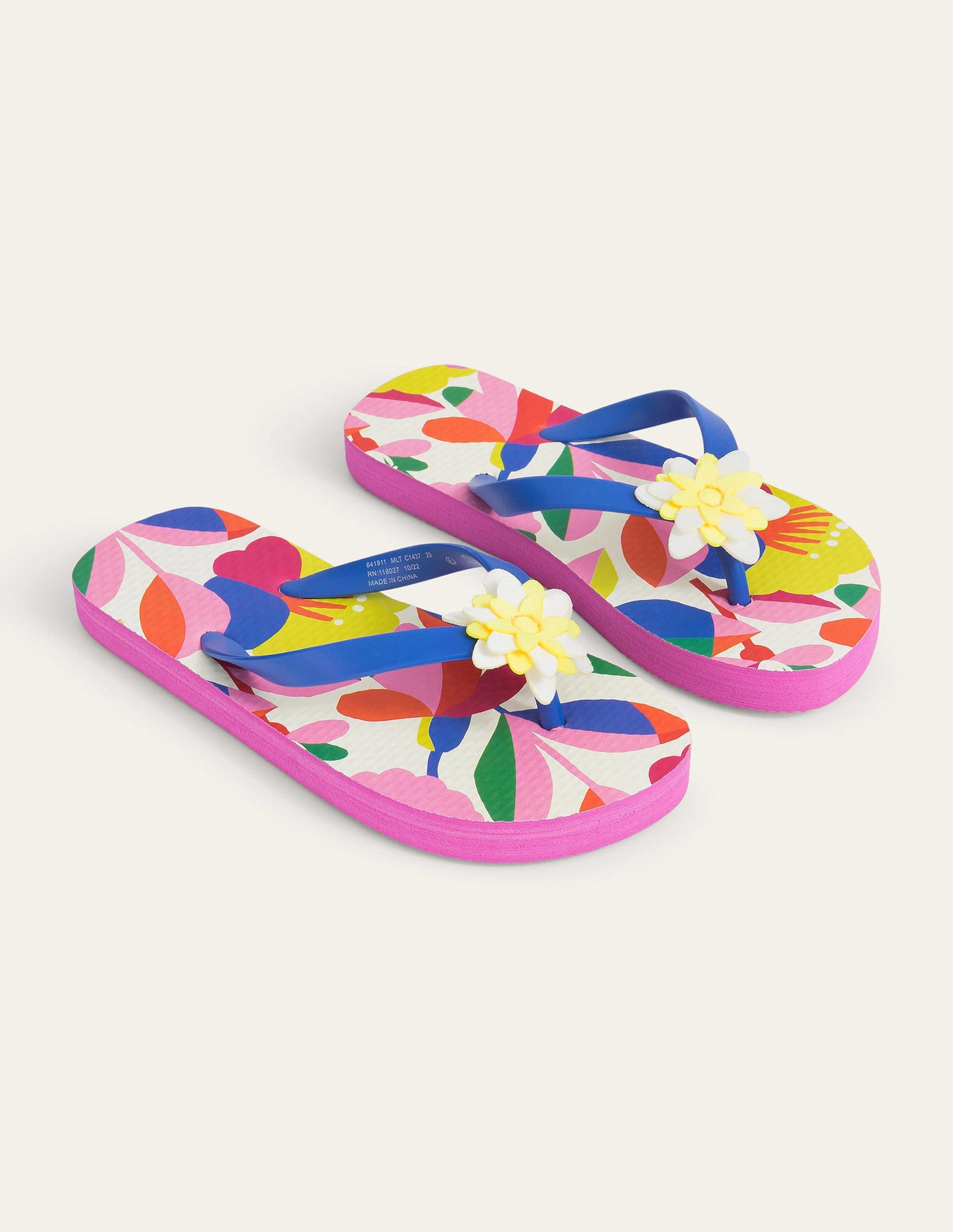 Flip Flops (Girls)-Multi Floral-2
